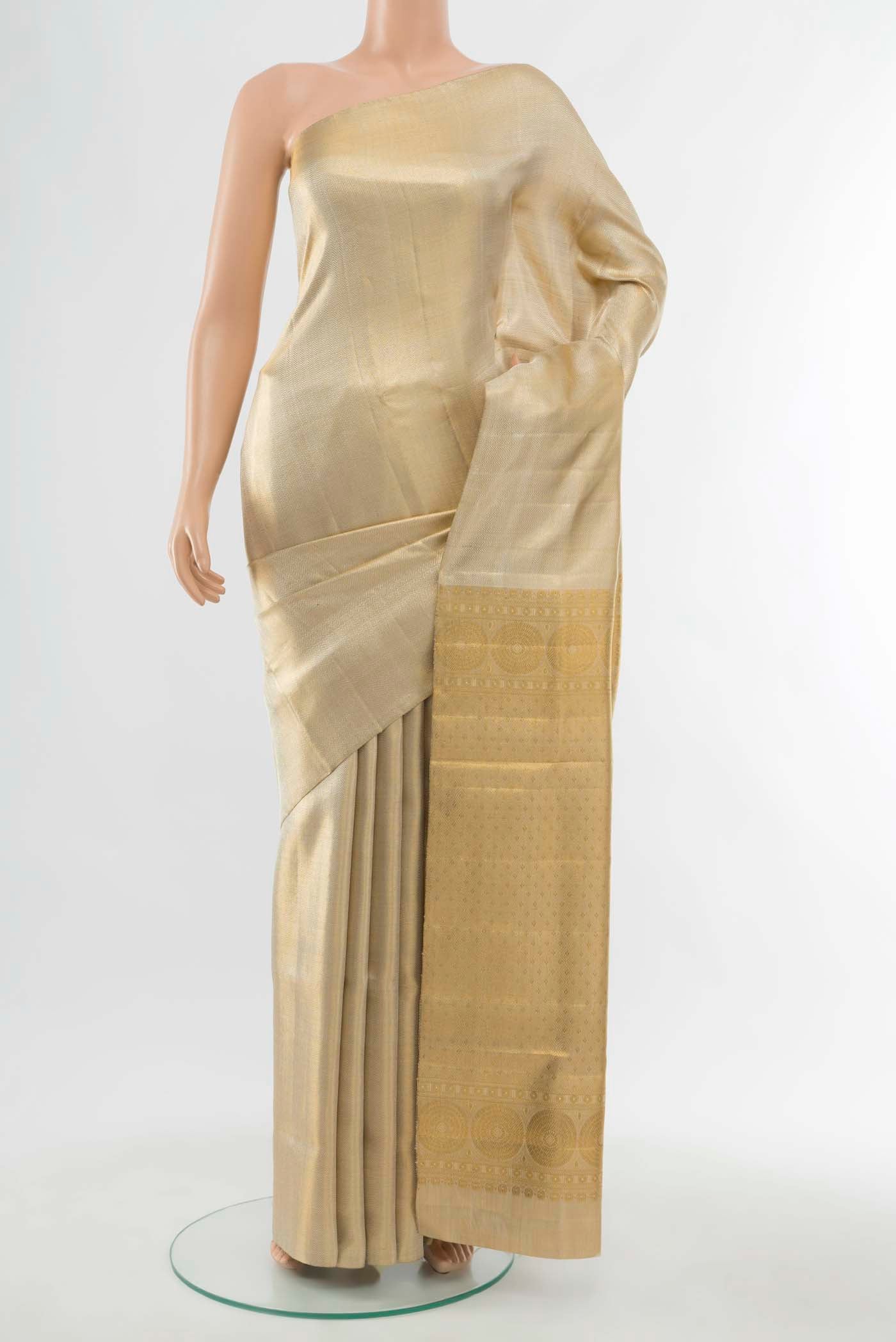 Golden Kanjivaram Silk Saree