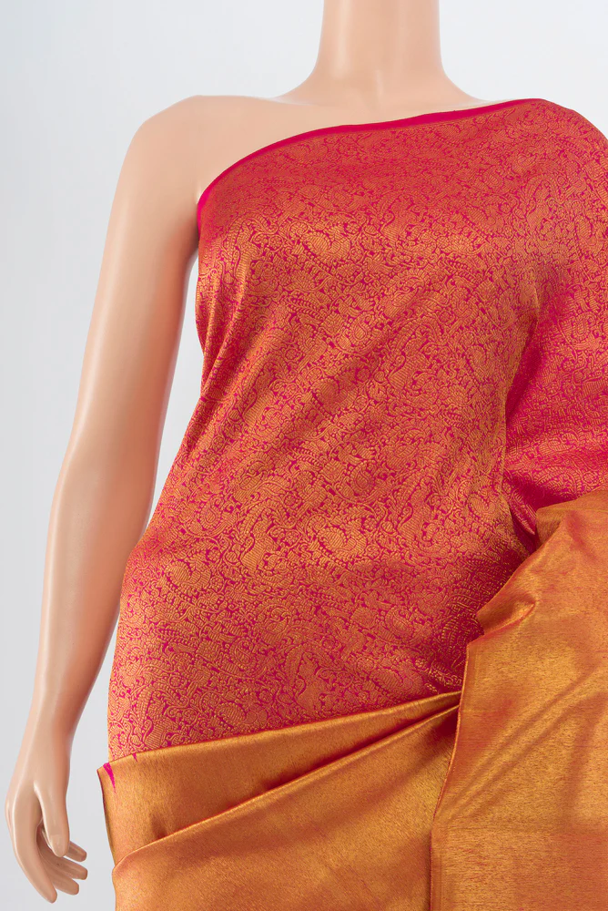 Pink Kanchipuram Silk Saree - Image 2