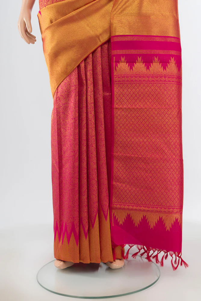 Pink Kanchipuram Silk Saree - Image 3