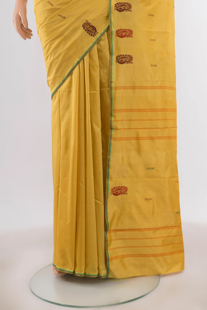 Yellow Kanchipuram Silk Saree - Image 3