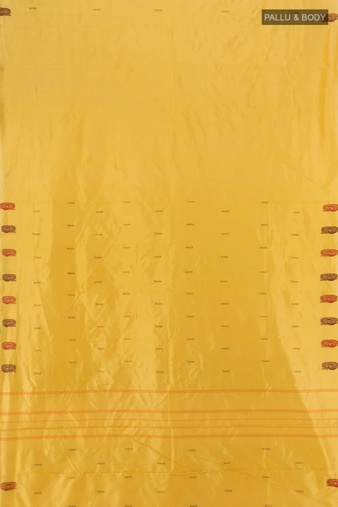 Yellow Kanchipuram Silk Saree - Image 5