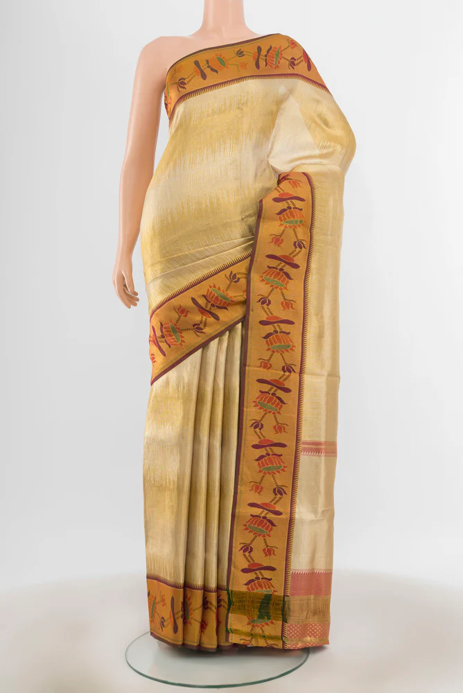 Golden Kanchipuram Tissue Silk Saree