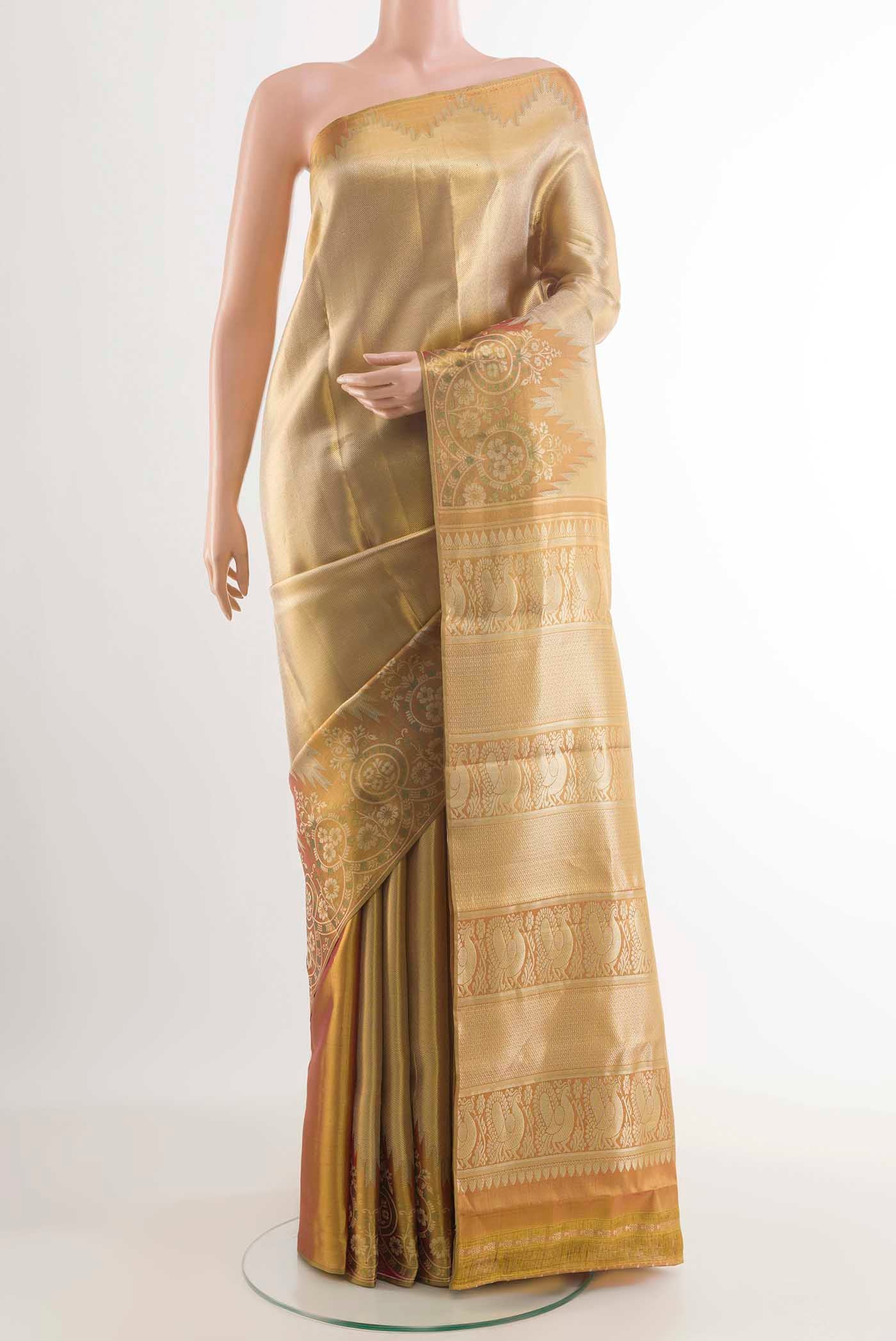 Golden Kanchipuram Tissue Silk Saree