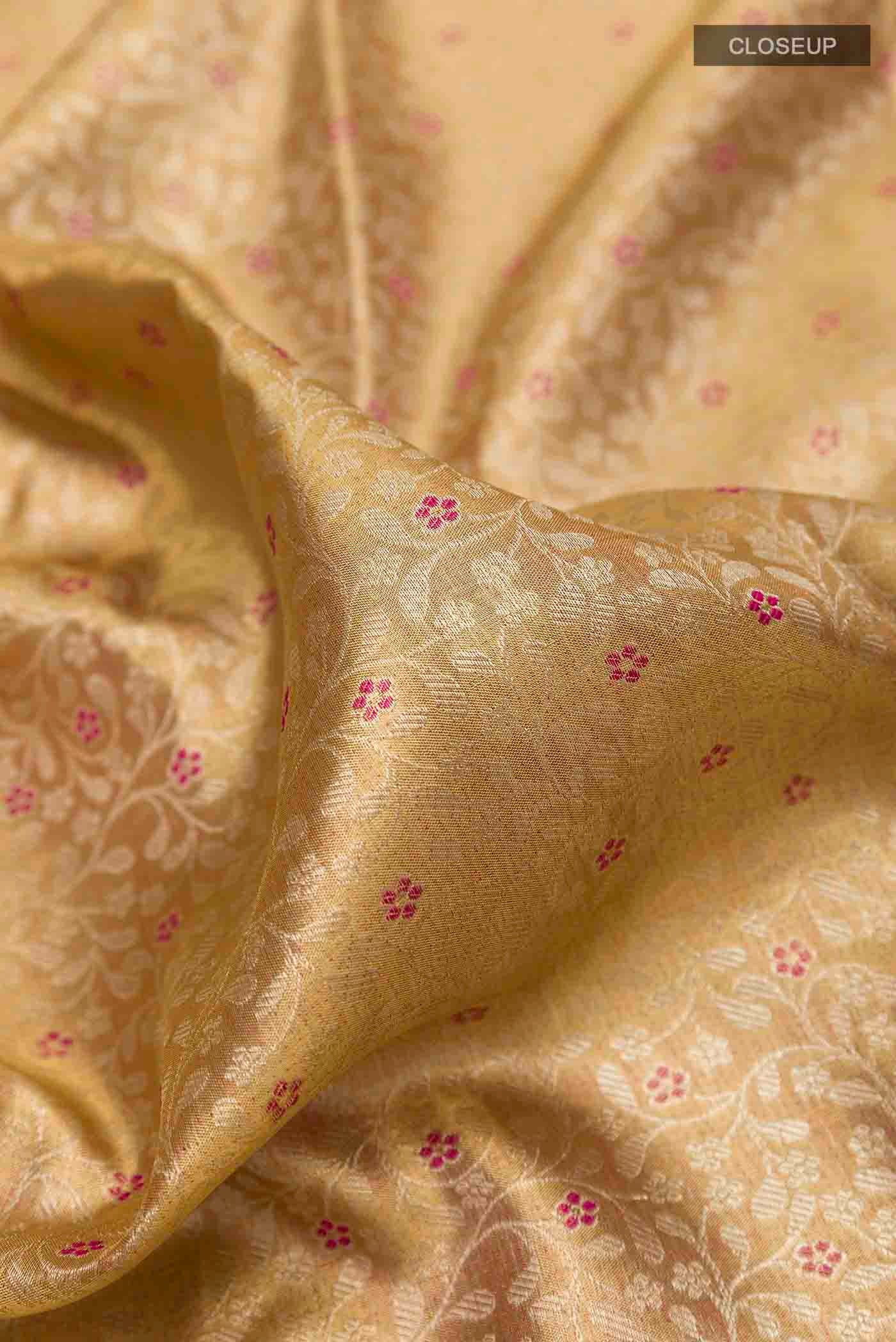 Golden Kanjivaram Tissue Silk Saree - Image 2