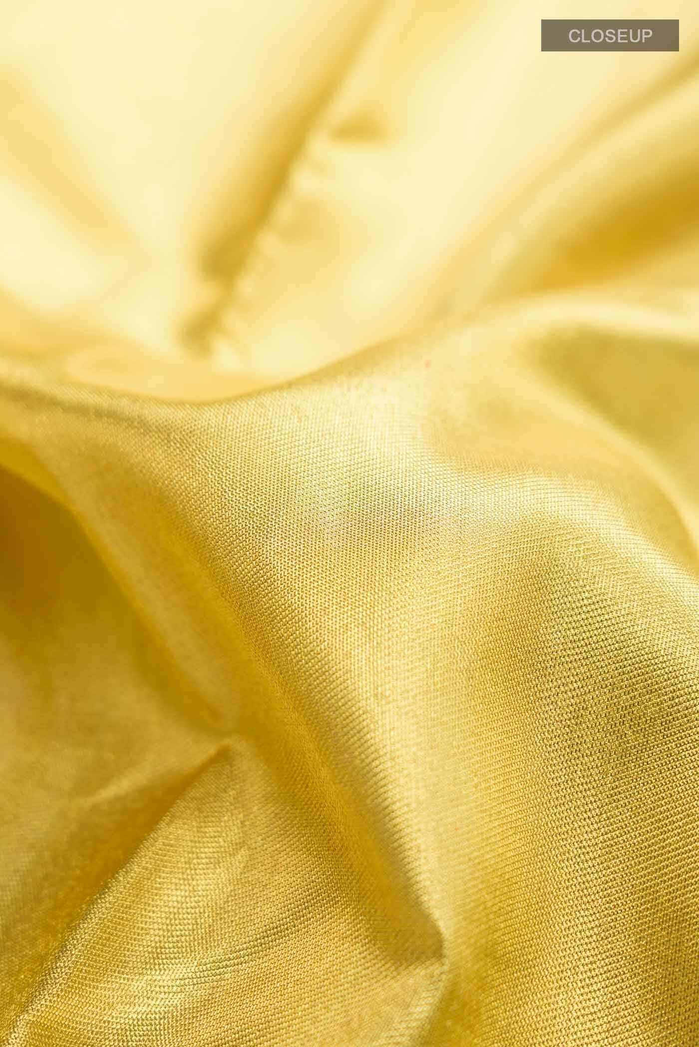 Golden Kanjivaram Tissue Silk Saree - Image 3