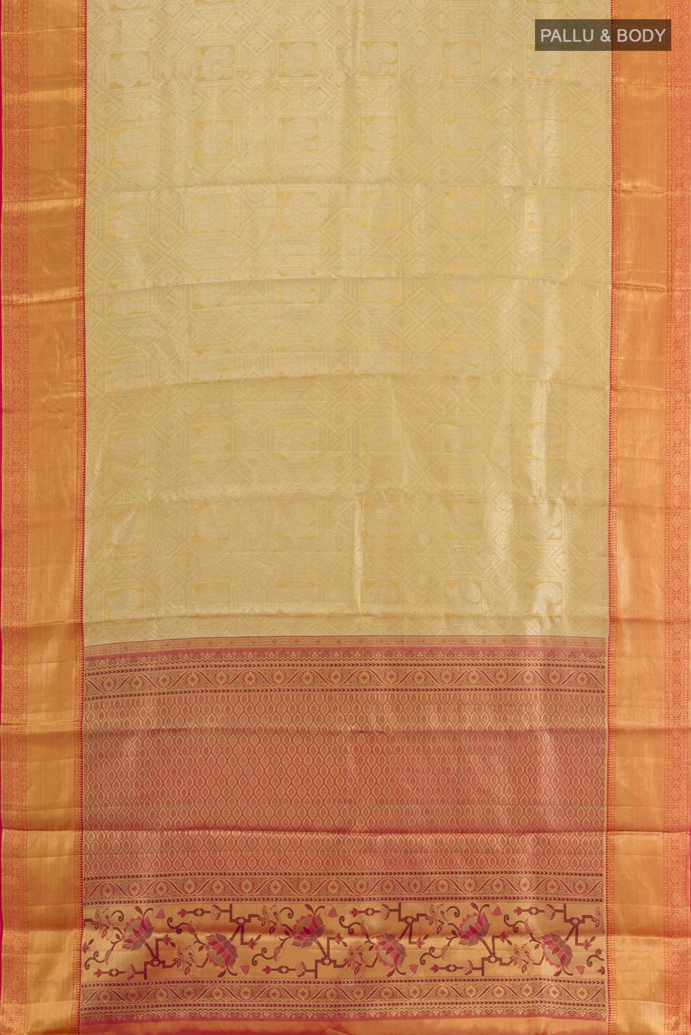 Gold Kanjivaram Tissue Silk Saree - Image 3