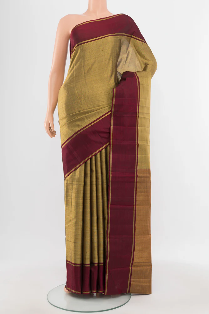 Golden Kanjivaram Silk Saree