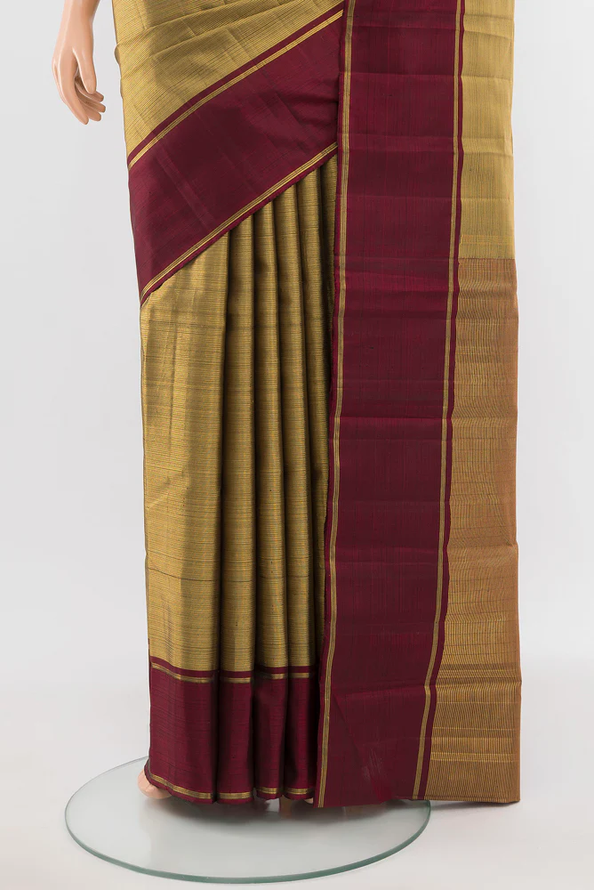 Golden Kanjivaram Silk Saree - Image 3