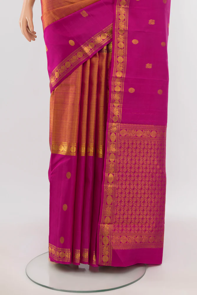 Multi Color Kanjivaram Silk Saree - Image 3