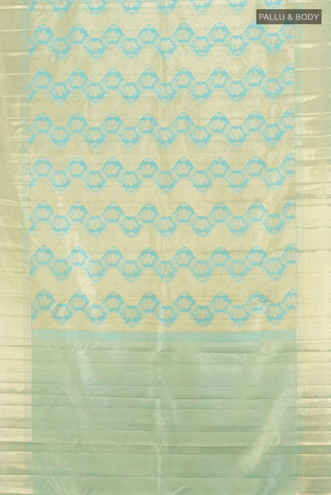 Light Blue Kanjivaram Silk Saree - Image 5