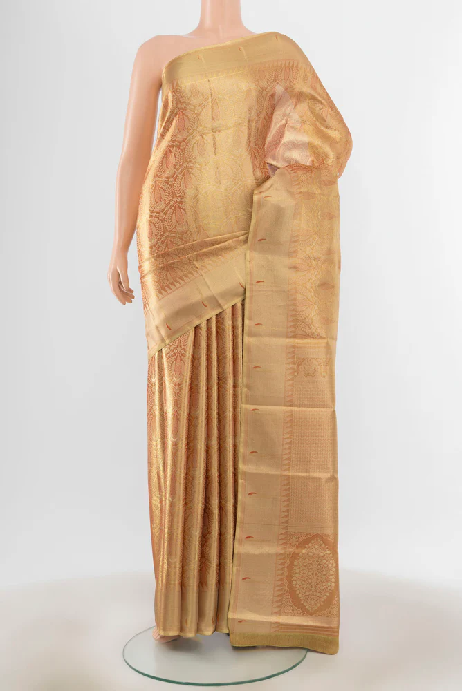 Golden Kanjivaram Tissue Silk Saree