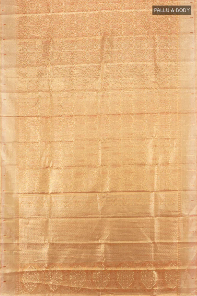Golden Kanjivaram Tissue Silk Saree - Image 5