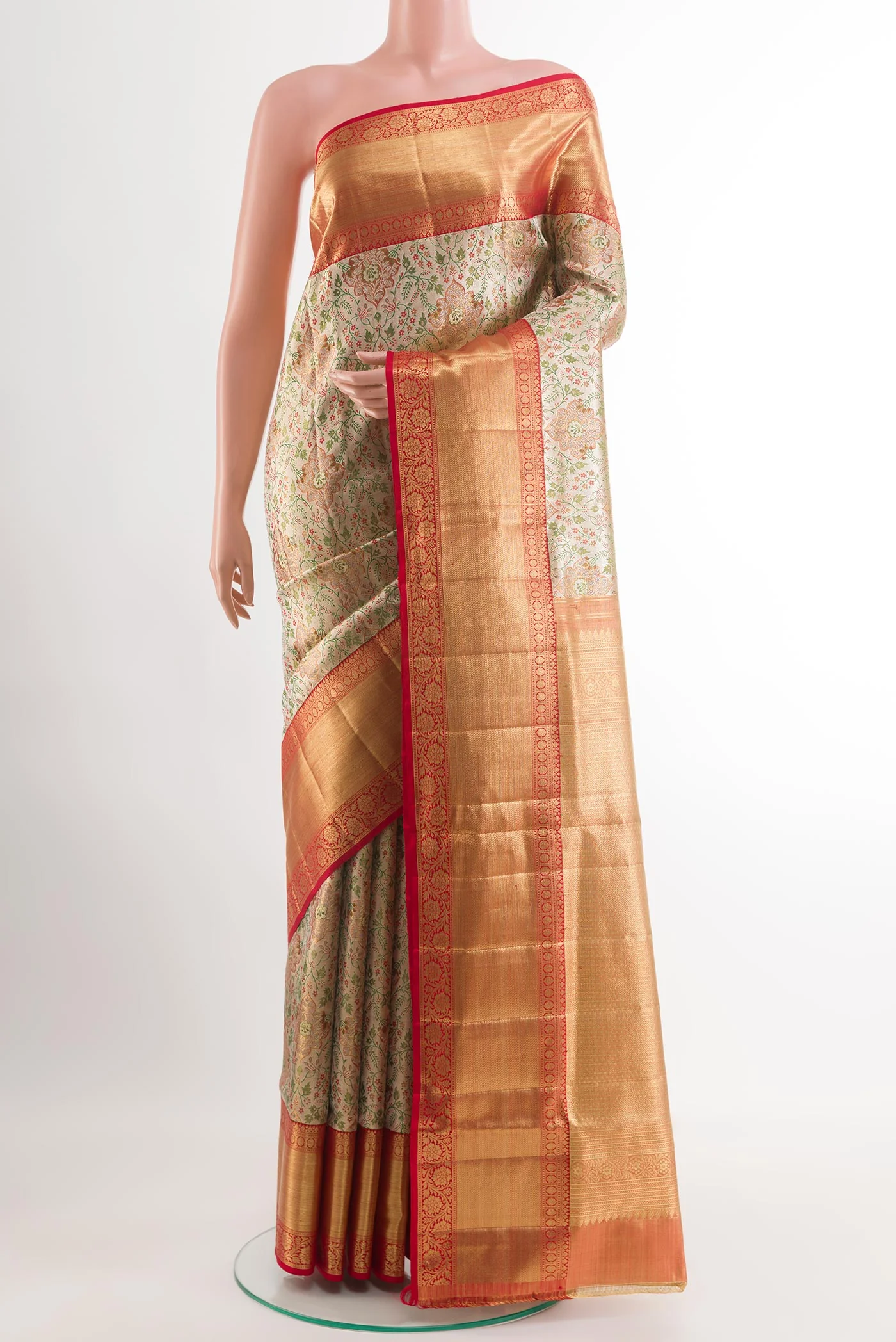 Golden Kanjivaram Tissue Silk Saree