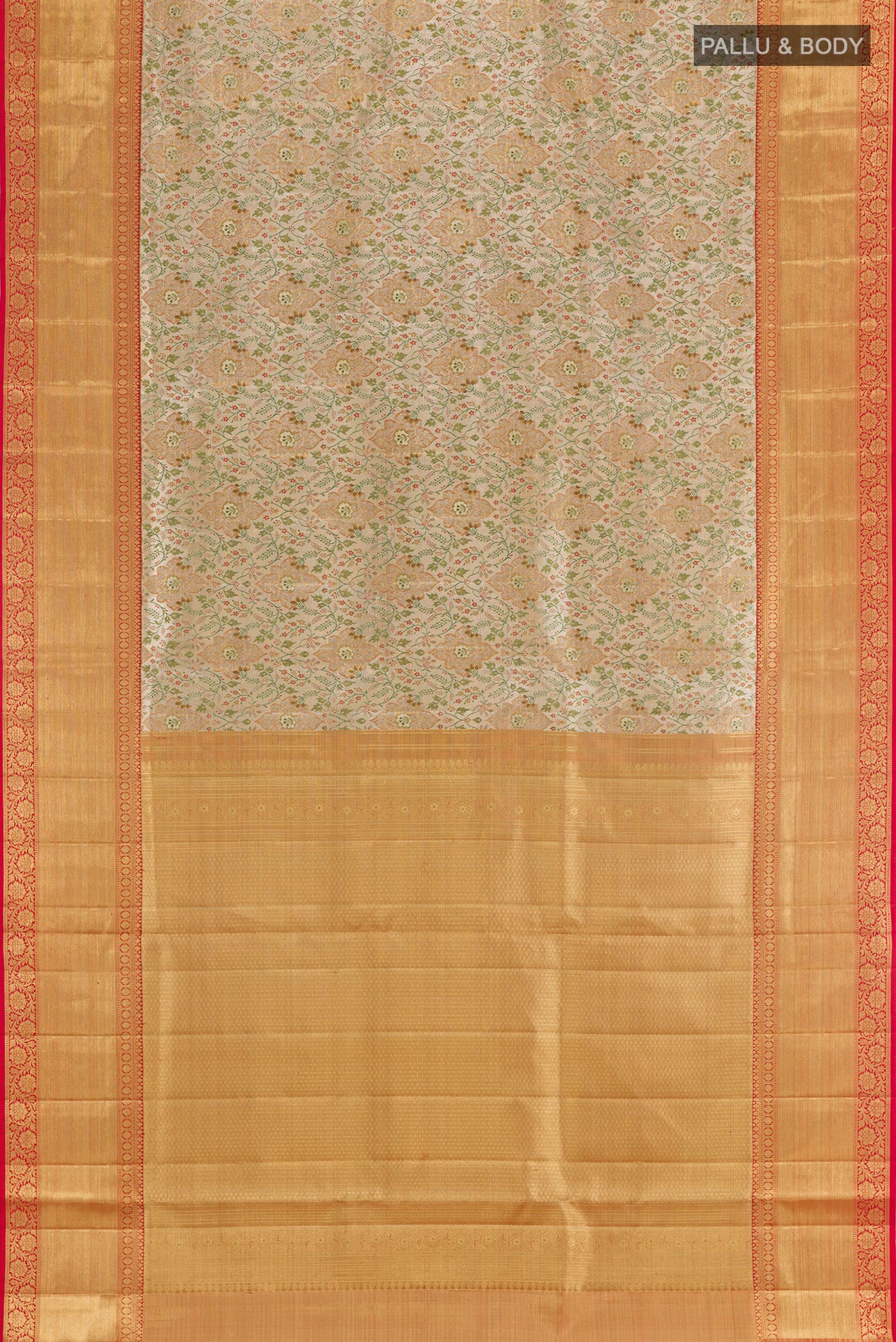 Golden Kanjivaram Tissue Silk Saree - Image 5