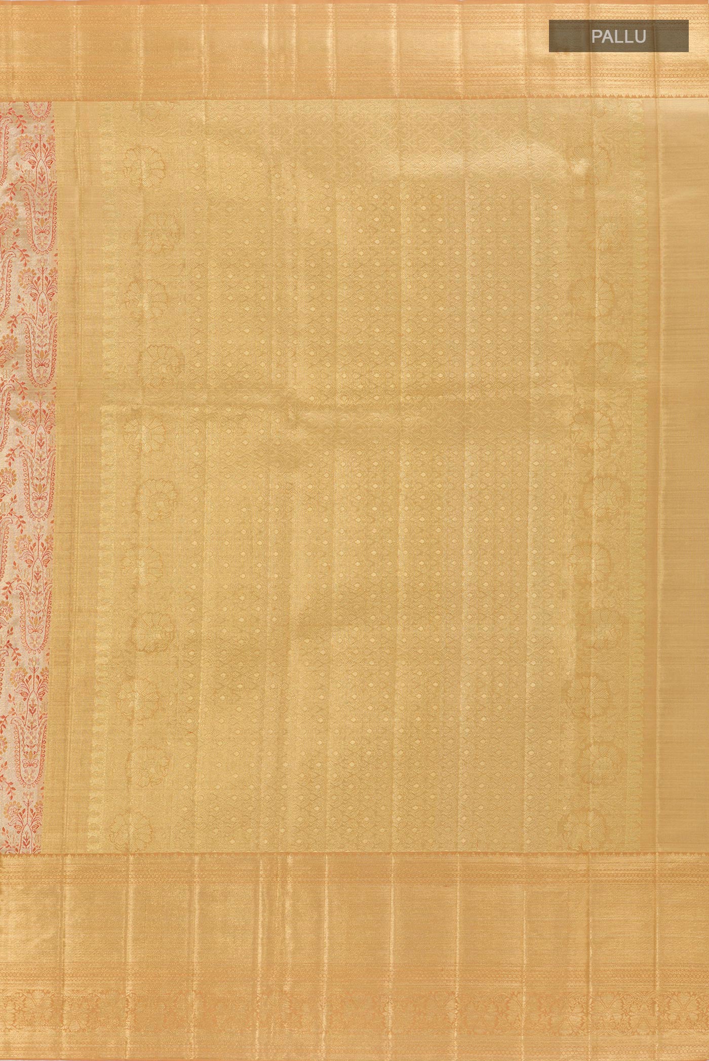Golden Dual Tone Kanjivaram Tissue Silk Saree - Image 6