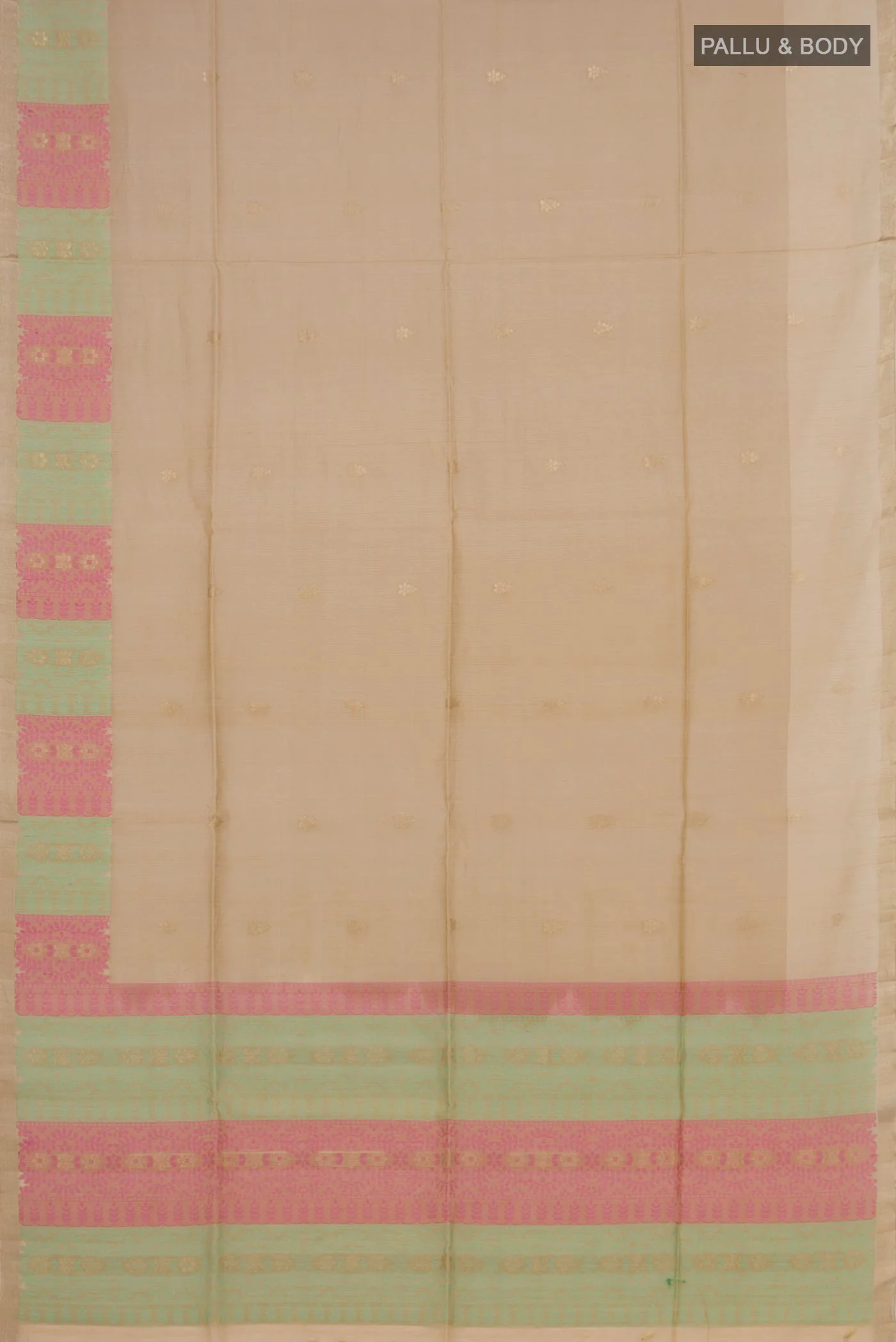 Beige Coimbatore Silk Cotton Saree - Image 4