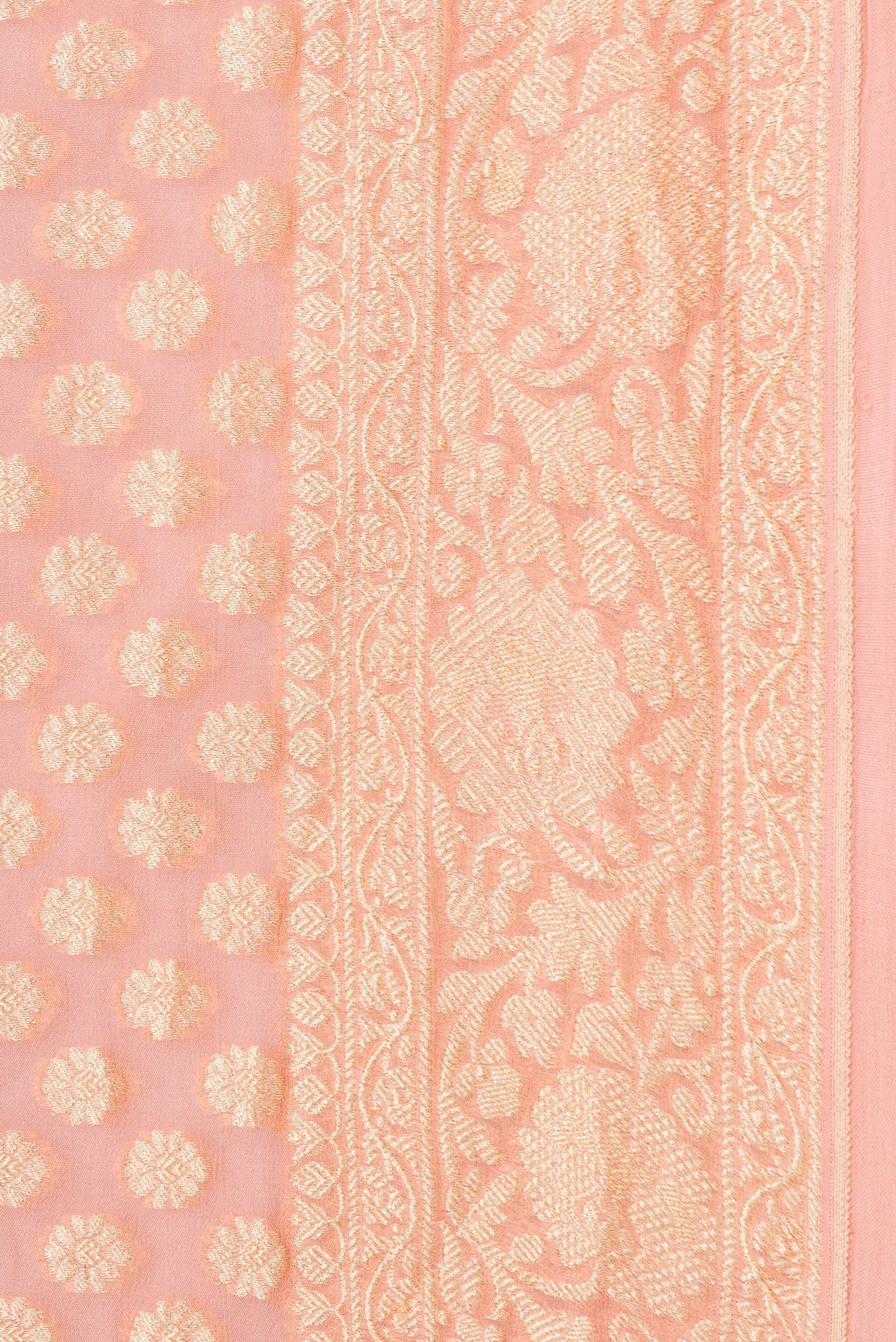 Peach Banarasi Georgette Saree - Image 3