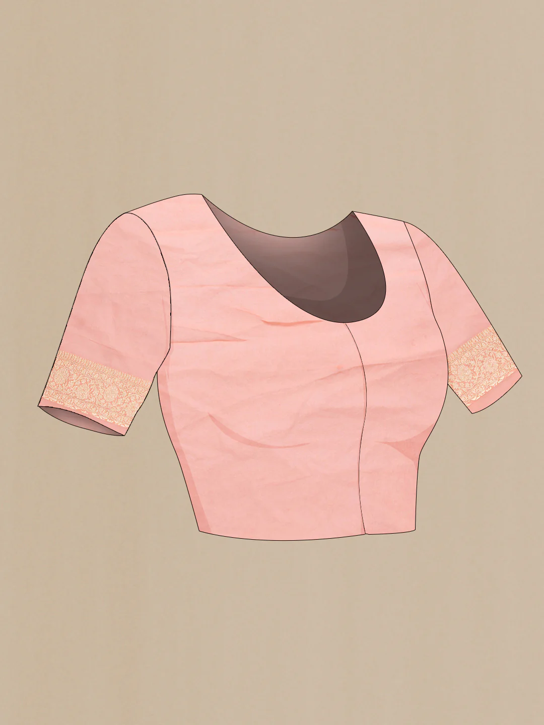 Peach Banarasi Georgette Saree - Image 4