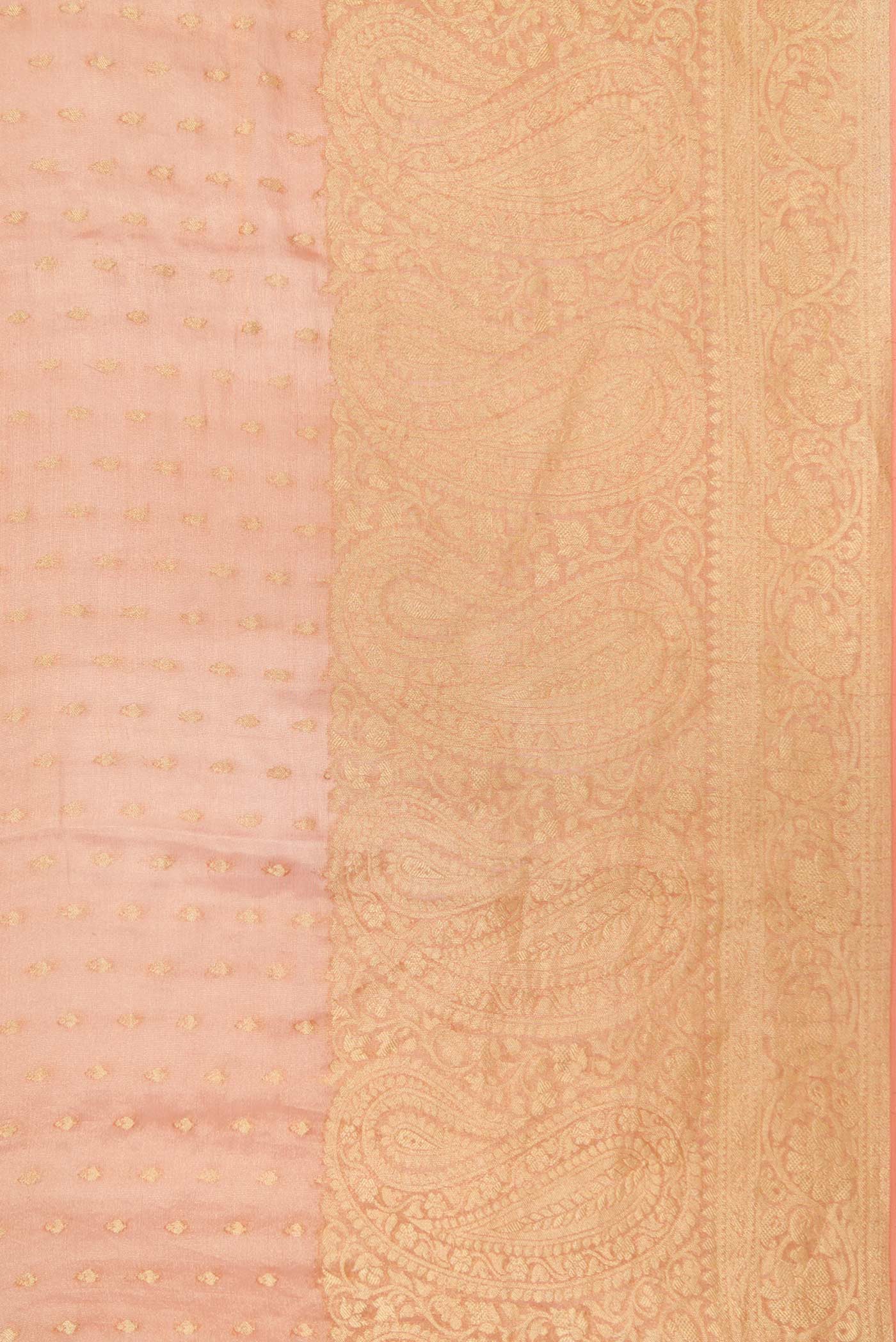 Golden Peach Mysore Georgette Saree - Image 3