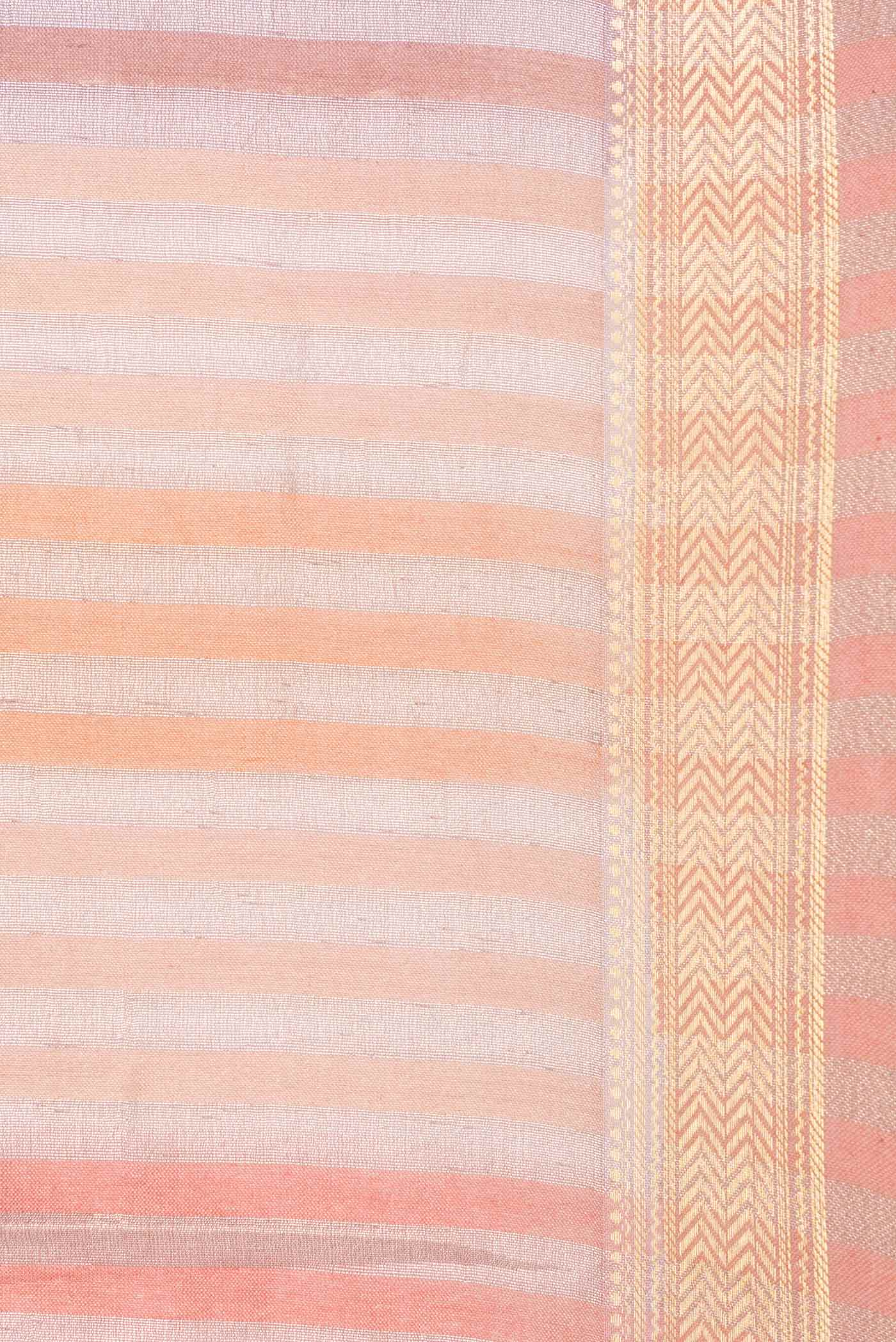 Golden Peach Dual Tone Banarasi Saree - Image 3