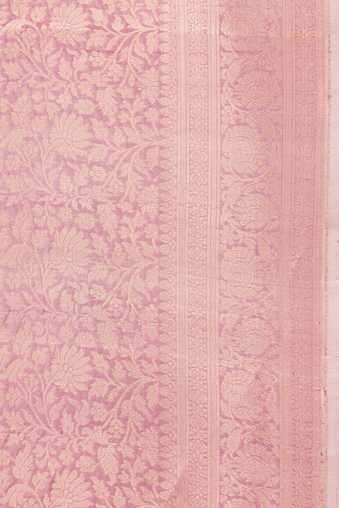 Rose pink Banarasi Silk Saree - Image 3