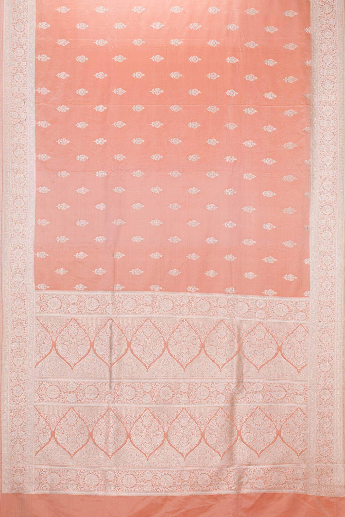 Golden Peach Dual Tone Blended Banarasi Silk Saree - Image 2