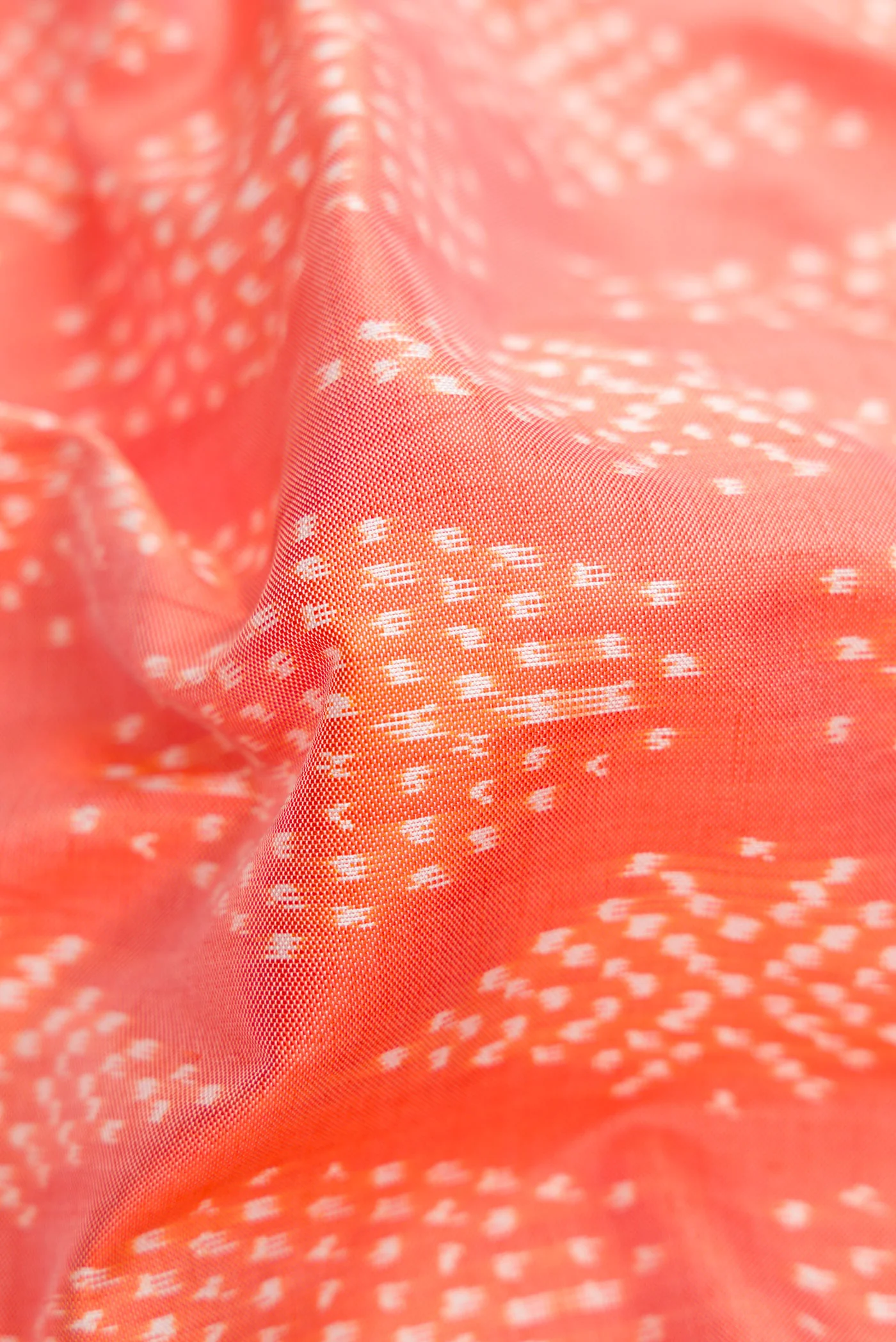 Peach Pochampally Silk Saree - Image 2