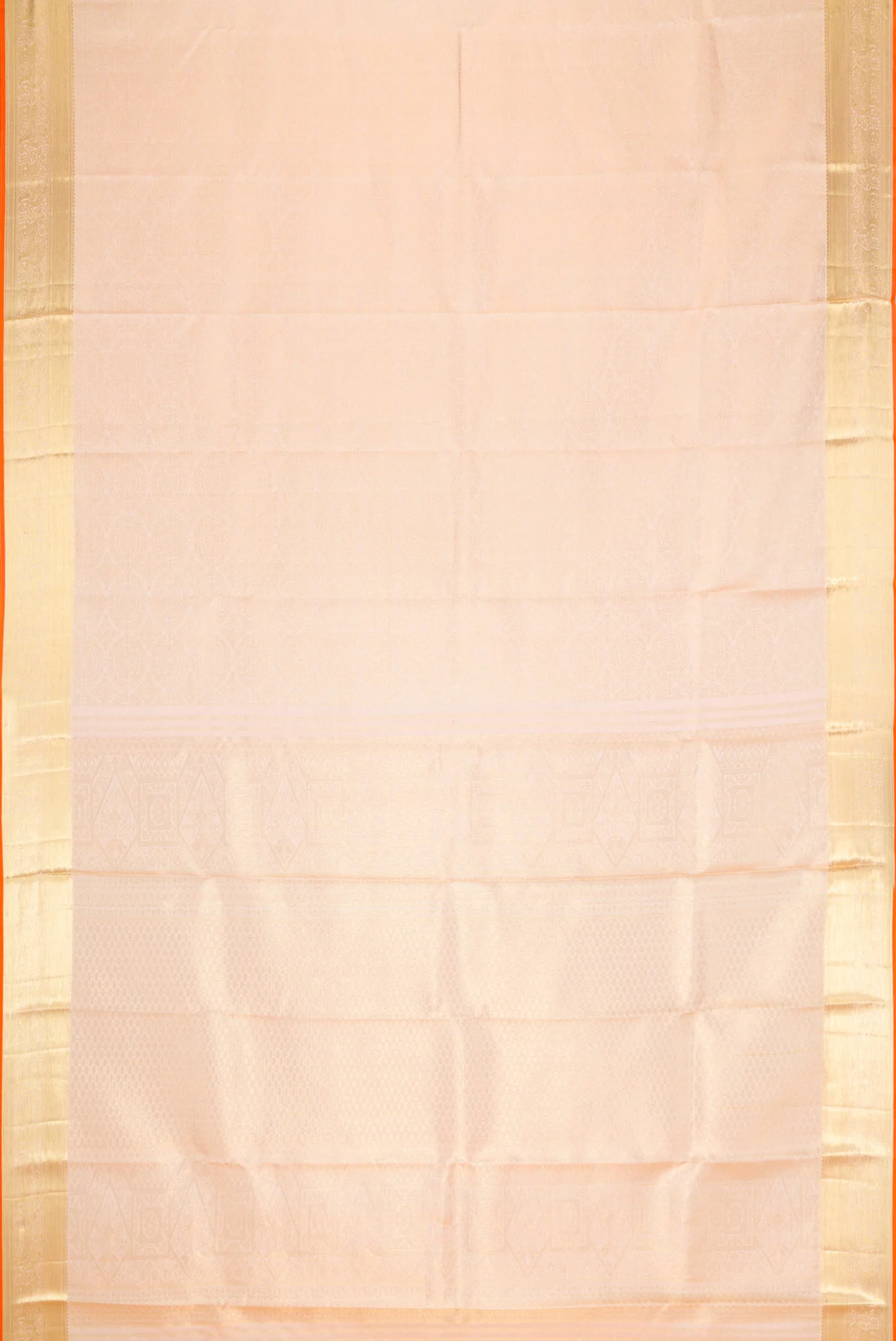 Golden Peach Dual Tone Kanchipuram Silk Saree - Image 6