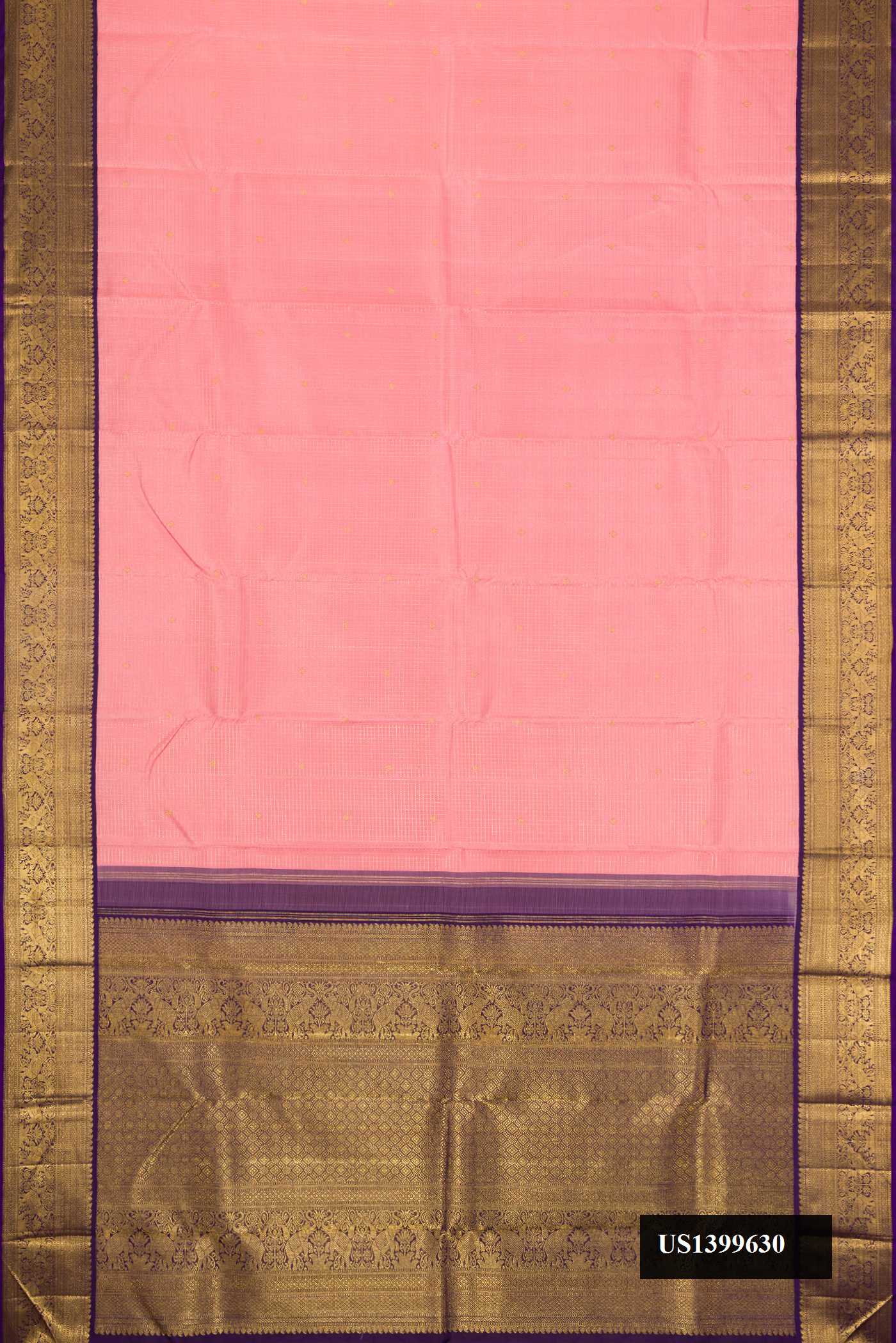 Golden Peach Dual Tone Kanchipuram Silk Saree