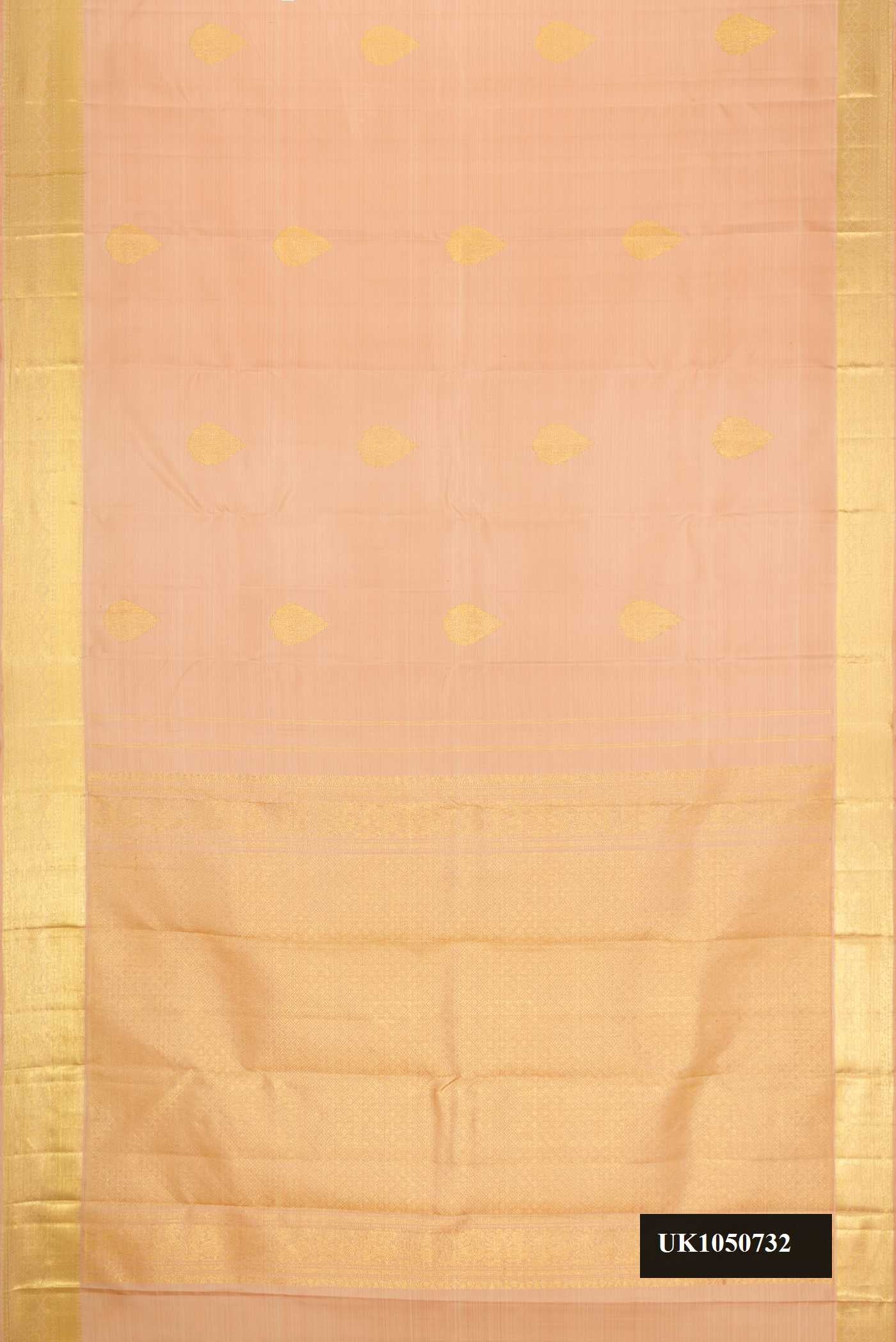 Golden Peach Dual Tone Kanchipuram Silk Saree