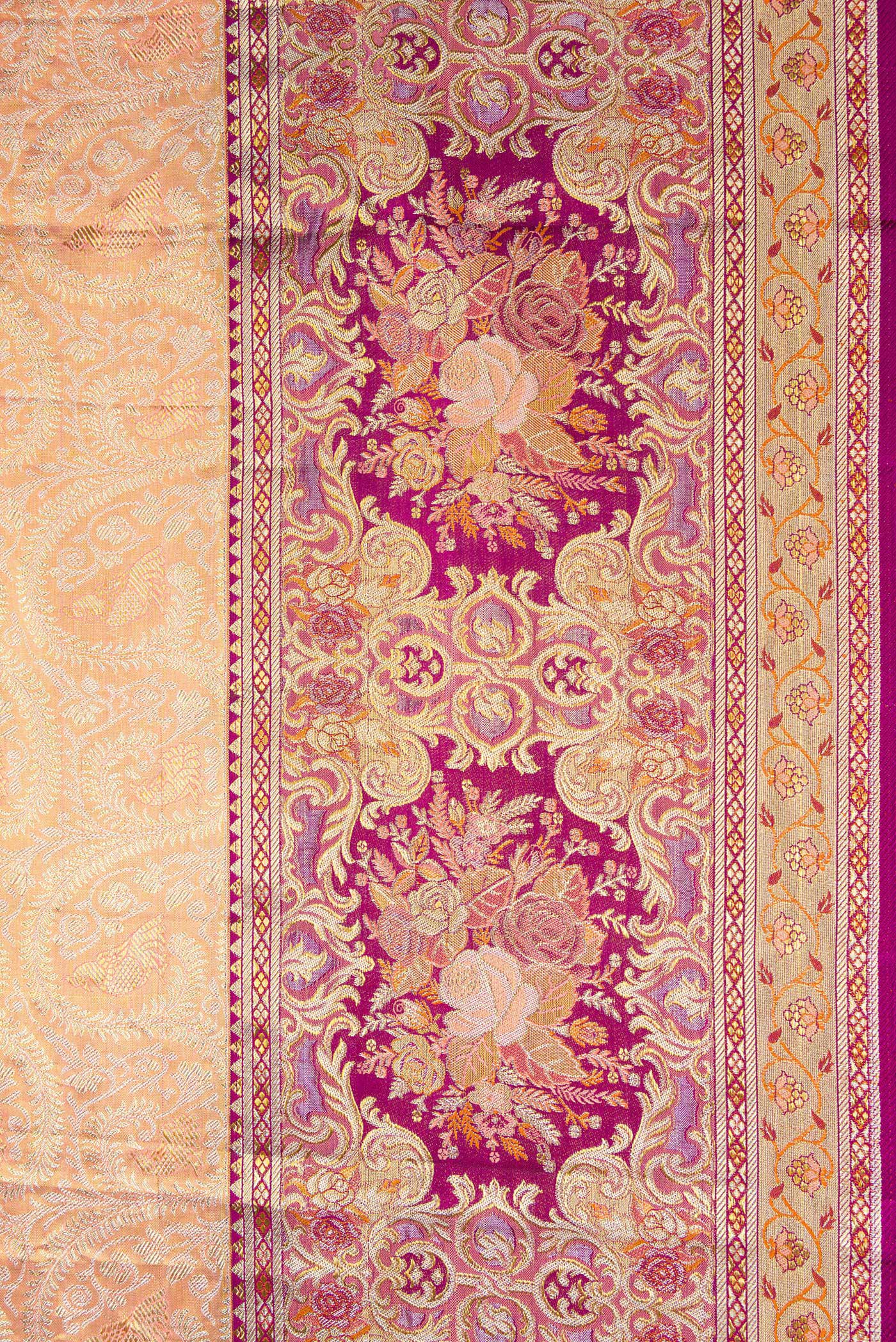 Sandal Dual Tone Kanchipuram Tissue Silk Saree - Image 3