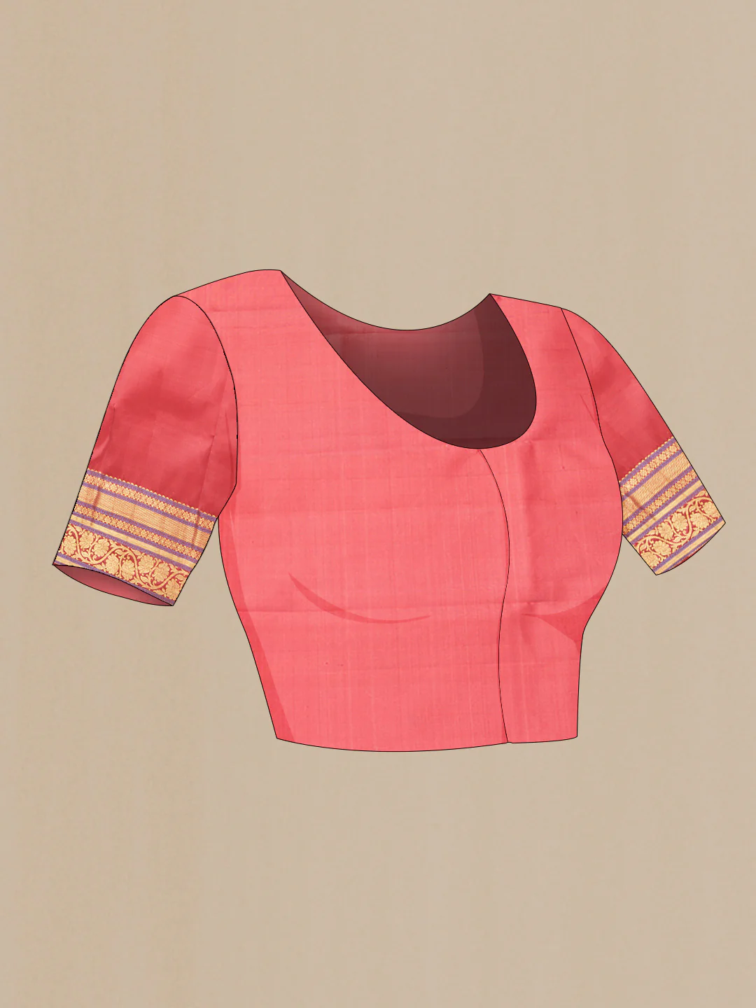 Peach Kanjivaram Silk Saree - Image 5