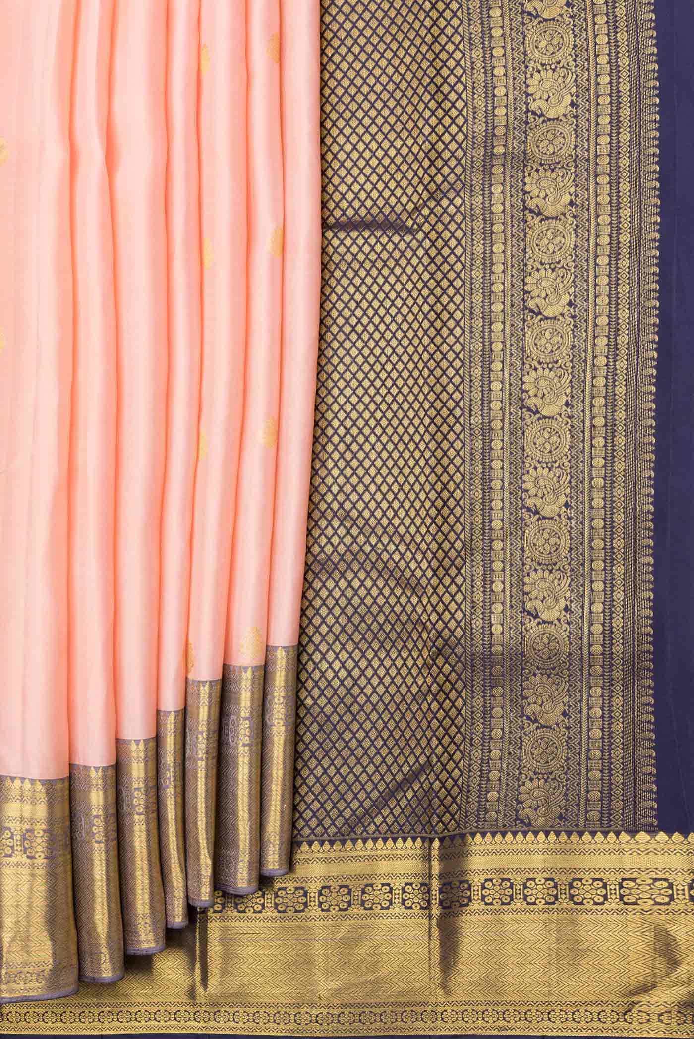Peach Kanjivaram Silk Saree - Image 4