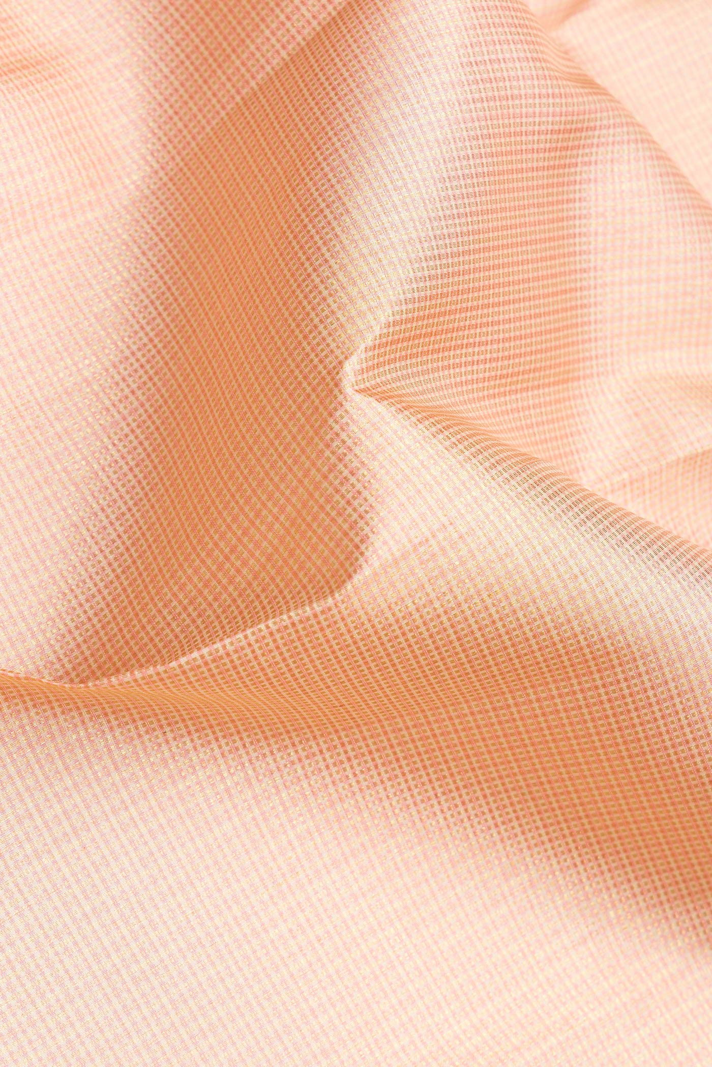 Golden Peach Kanjivaram Silk Saree - Image 2
