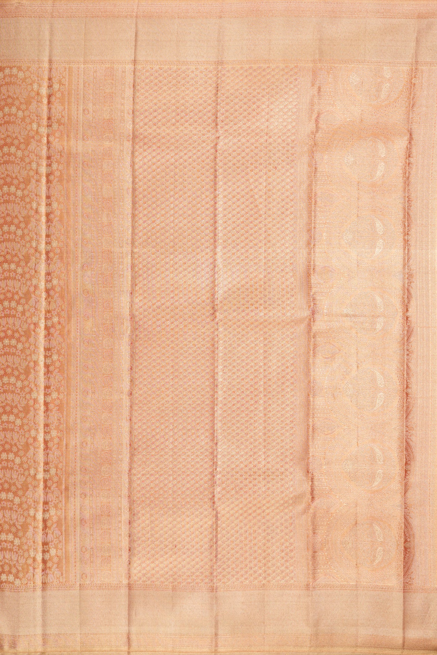 Gold with Red Color Kanjivaram Tissue Silk Saree - Image 7