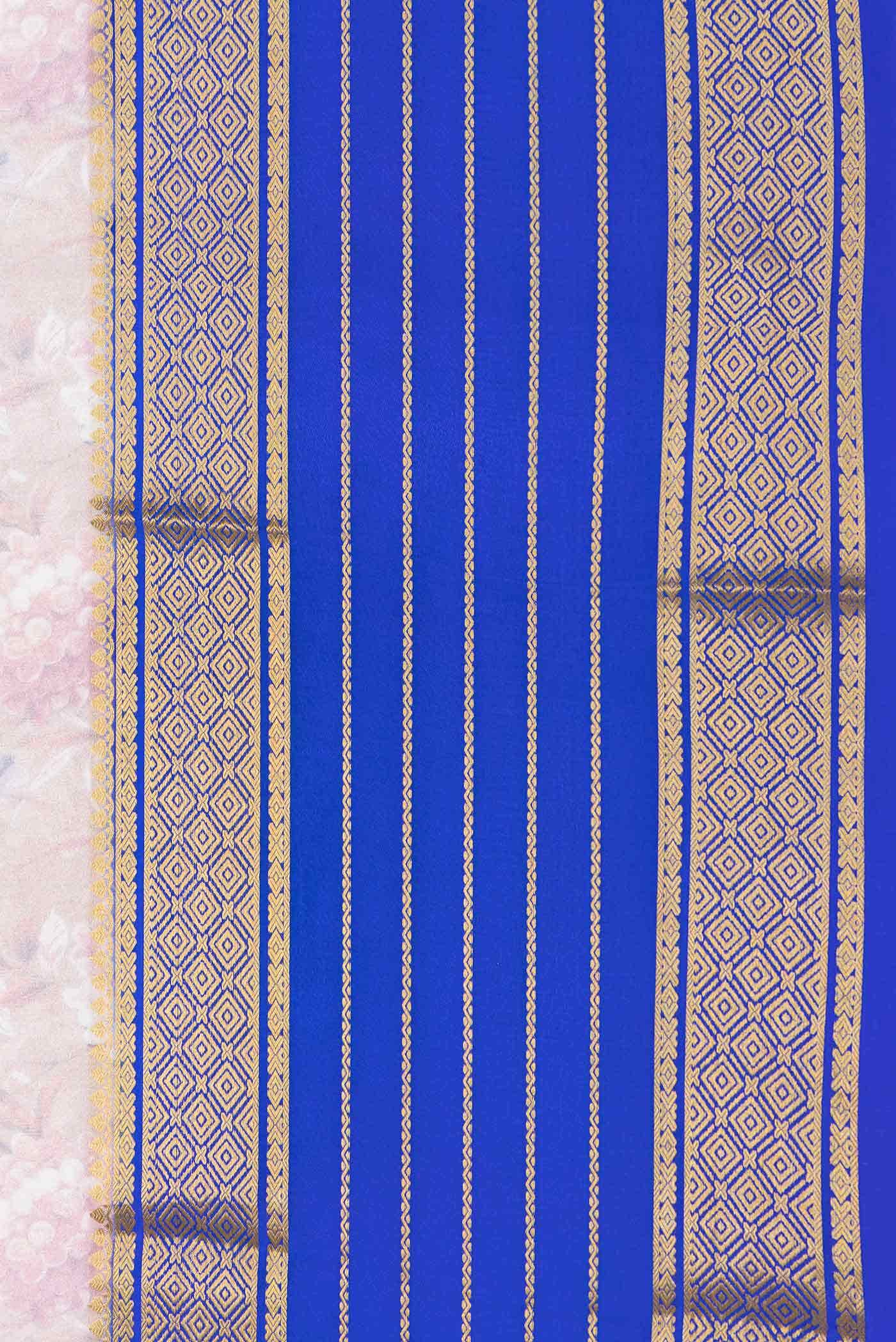 Golden Peach Dual Tone Mysore Crepe Saree - Image 3