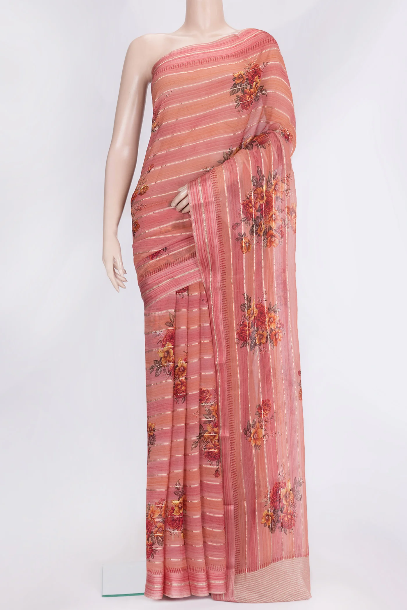 Coral Mysore Chiffon Saree