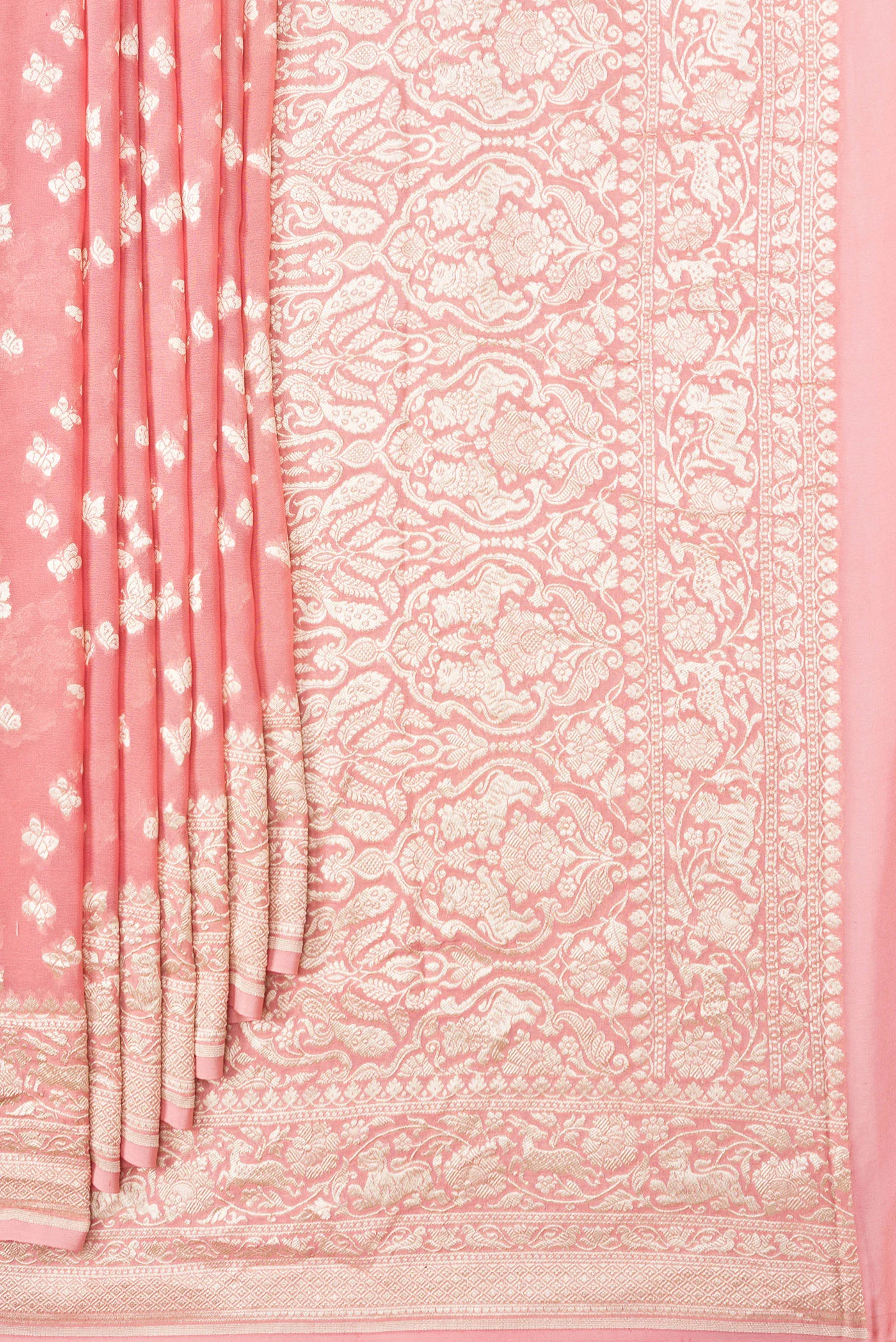 Peach Banarasi Georgette Saree - Image 4