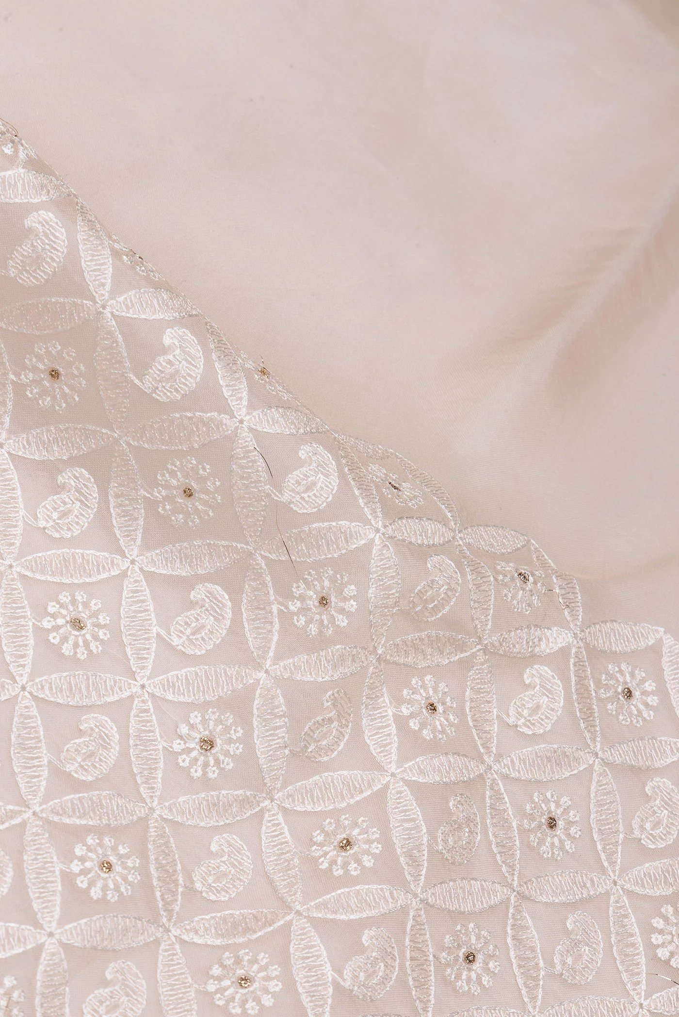 Peach Organza Silk Saree - Image 2