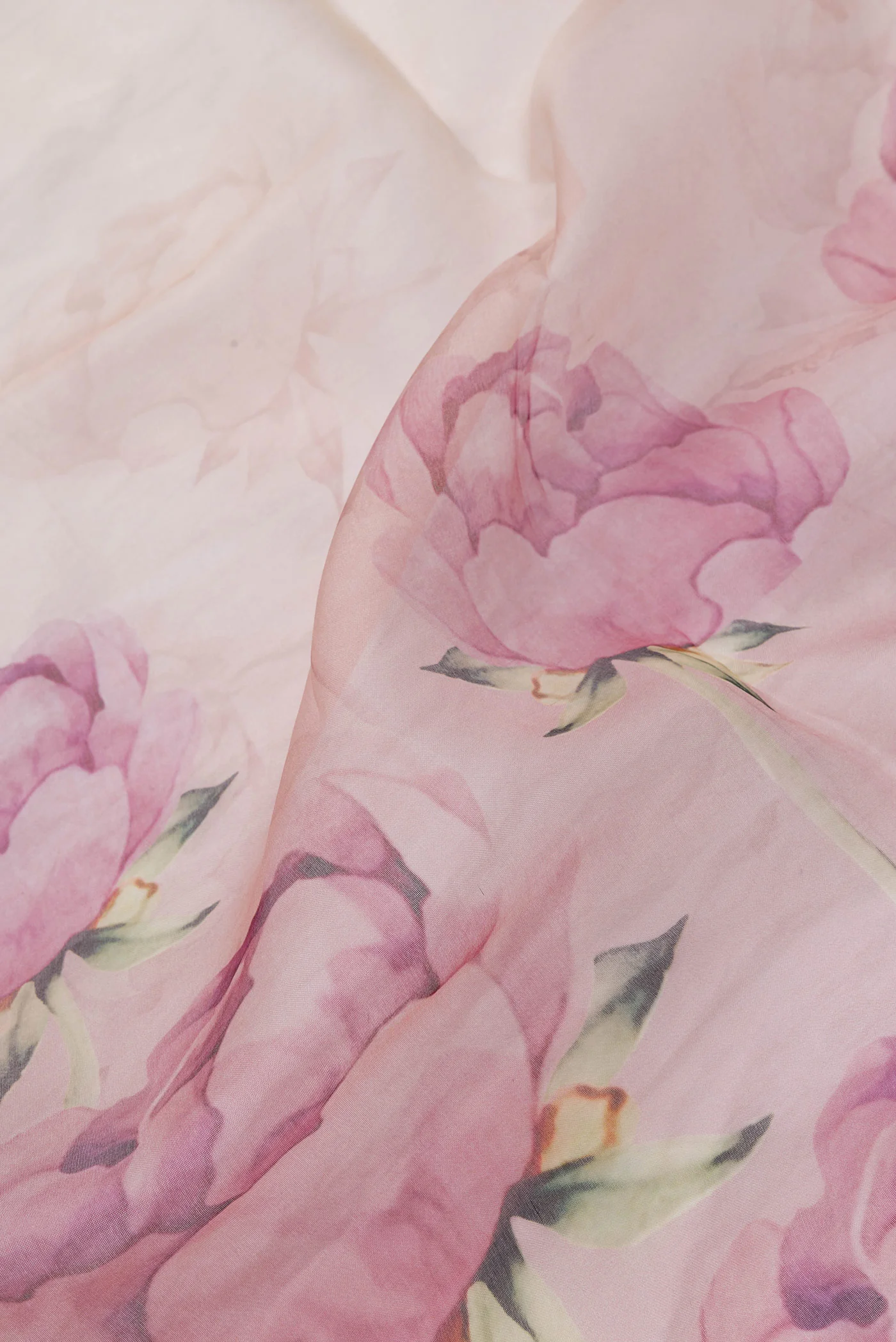 Peach Organza Silk Saree - Image 2