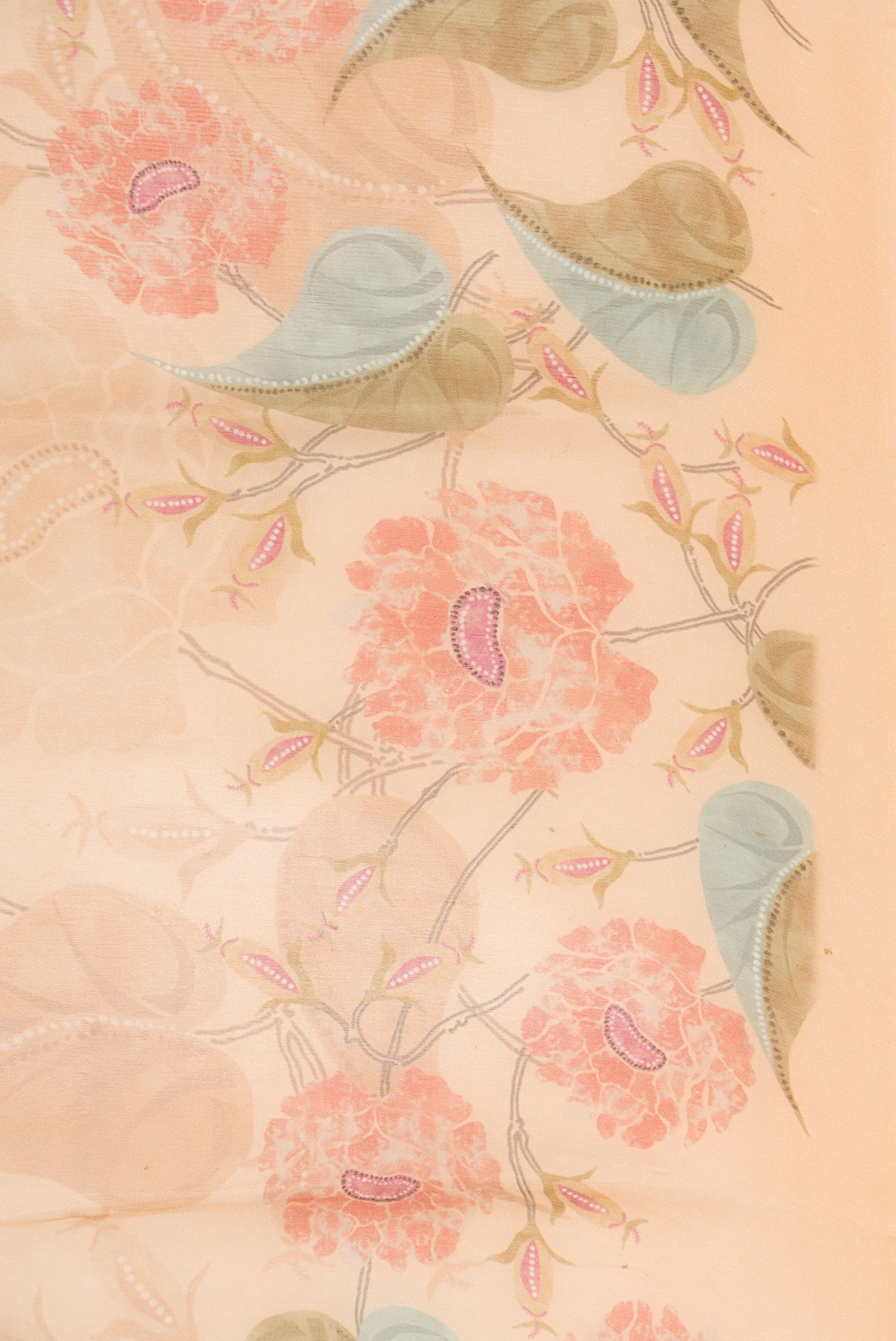 Peach Organza Silk Saree - Image 3