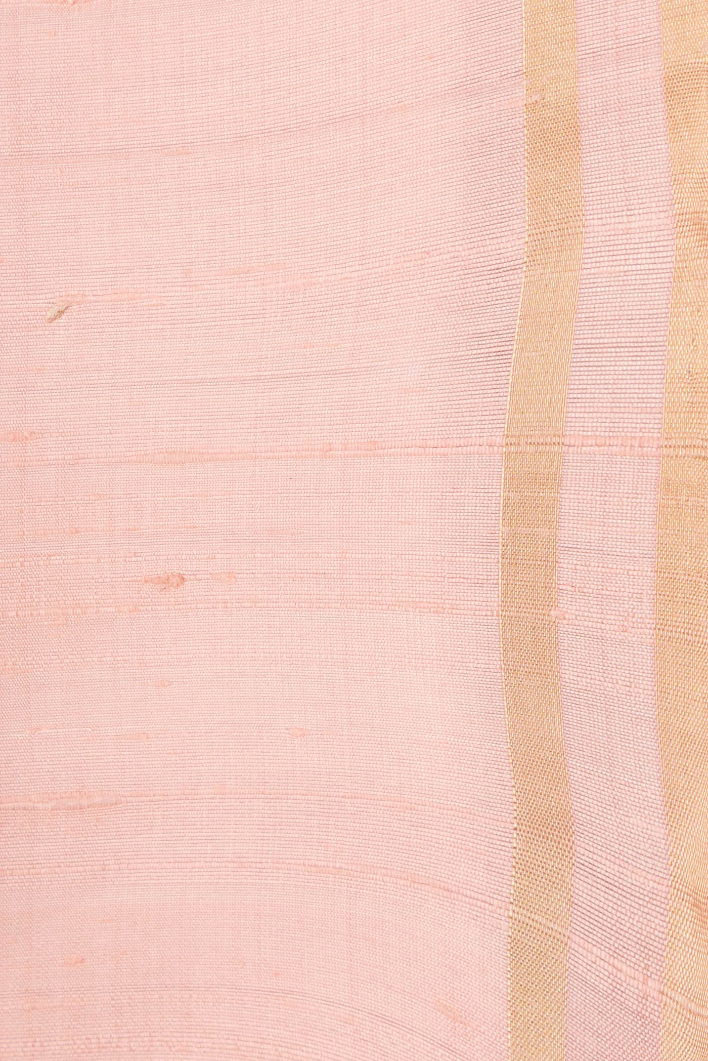 Golden Peach Raw Silk Saree - Image 3