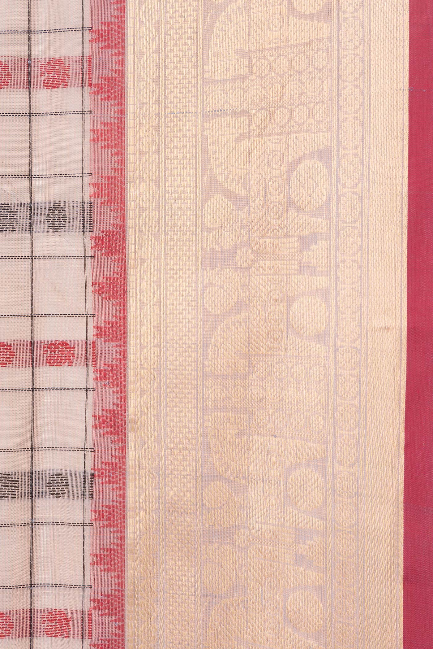 Rose Gold Silk Cotton Saree - Image 3