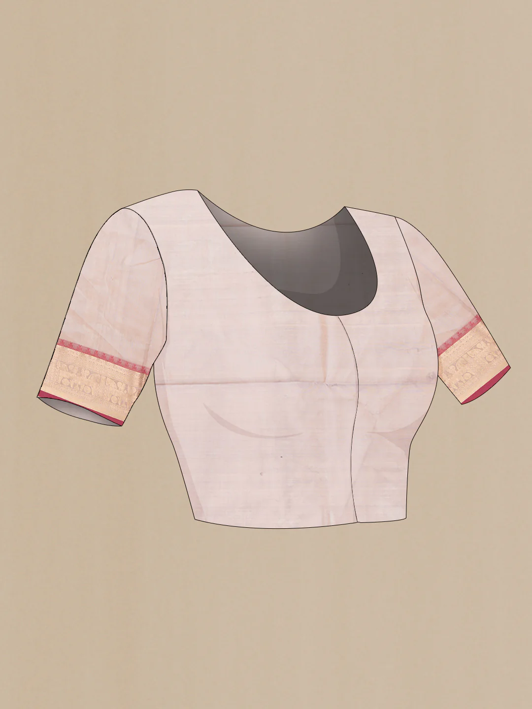 Rose Gold Silk Cotton Saree - Image 4