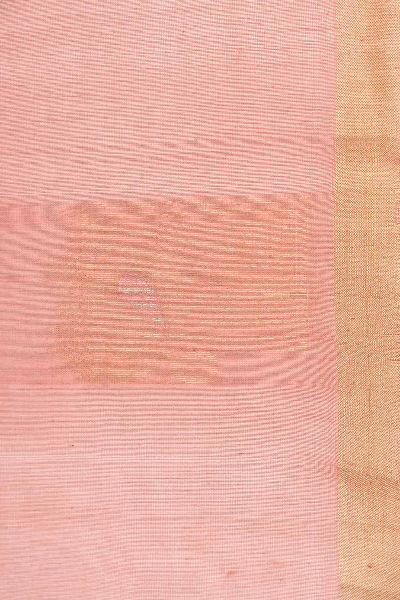 Golden Peach Dual Tone Silk Cotton Saree - Image 3