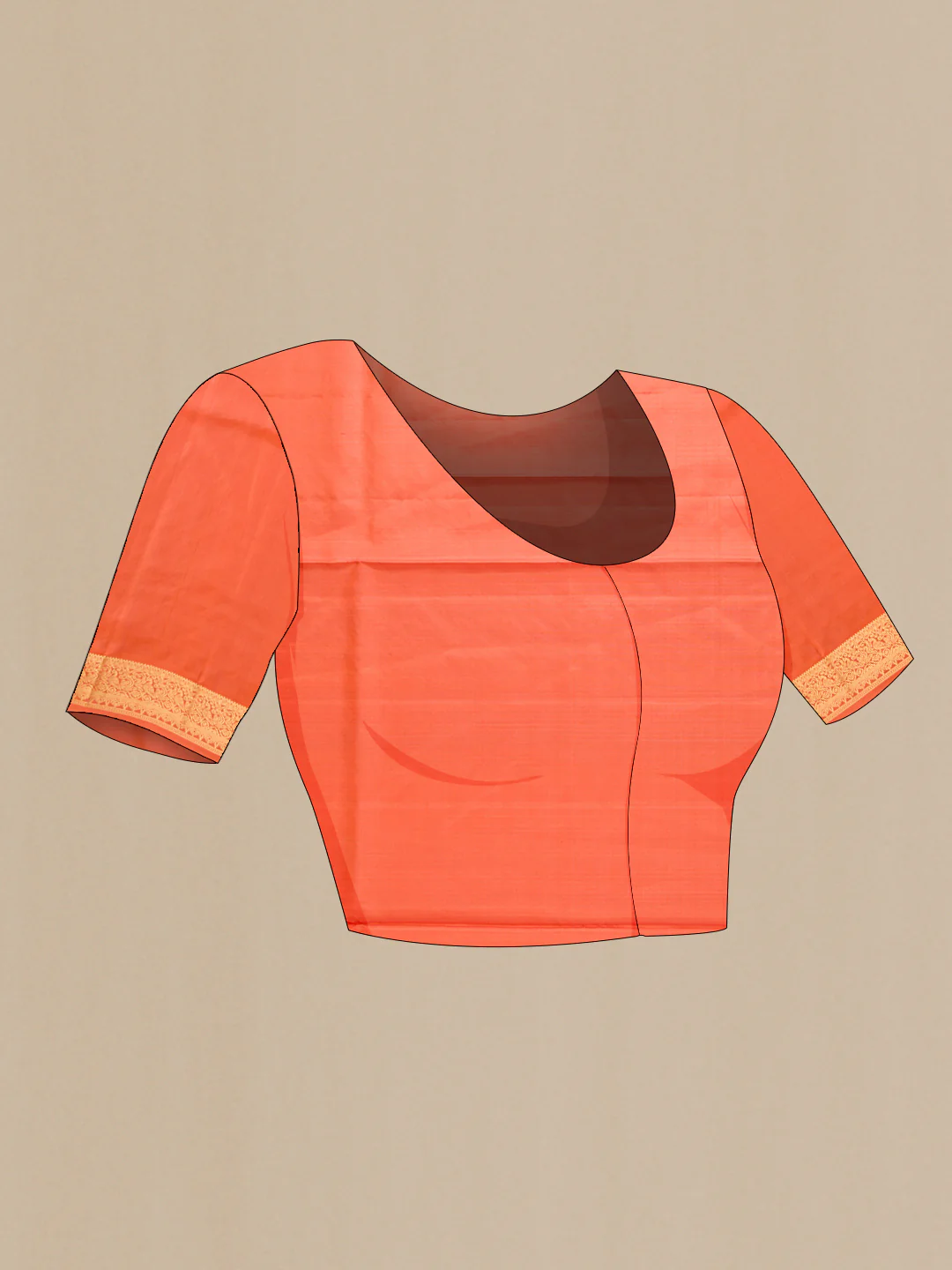 Peach Soft Silk Saree - Image 5