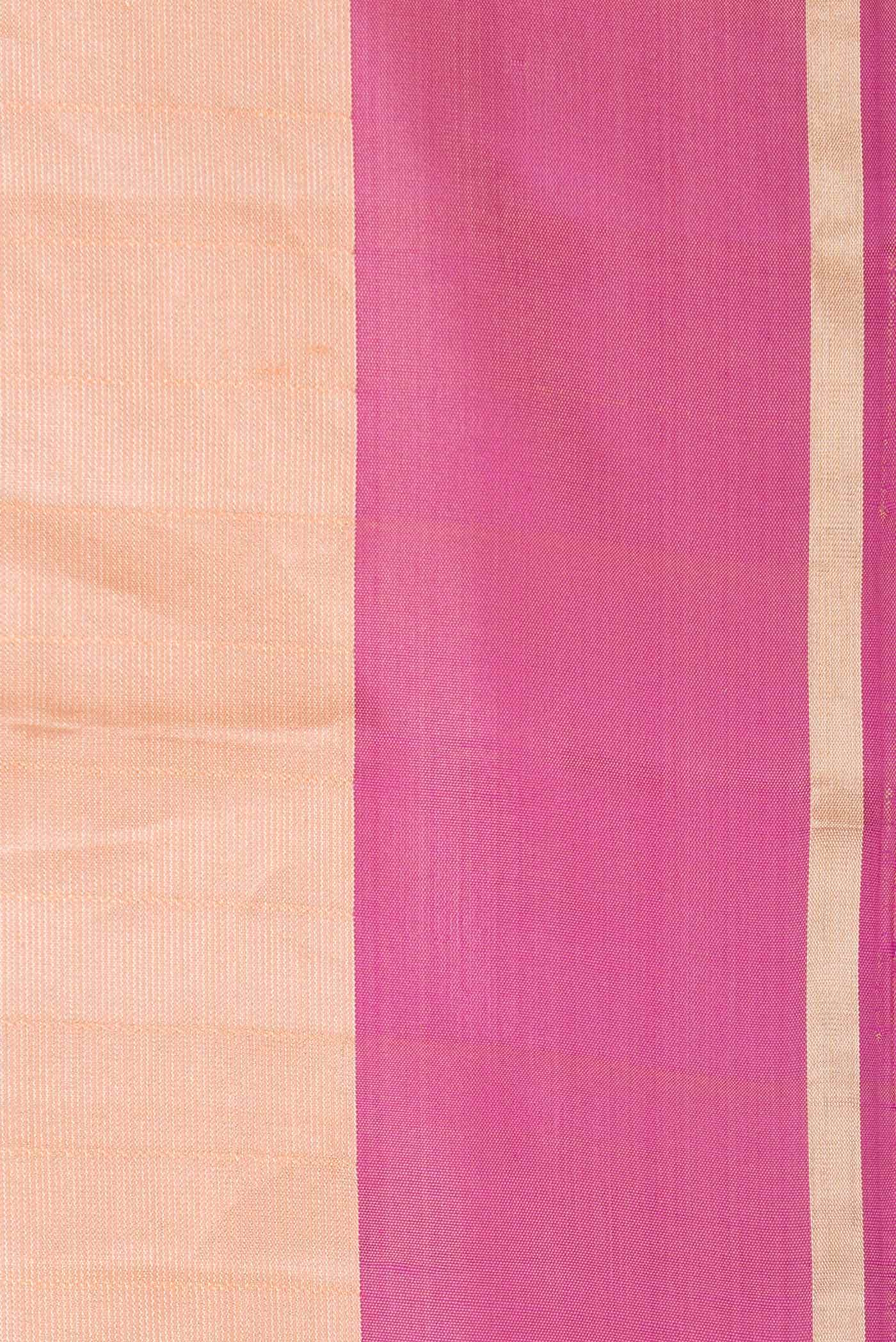 Golden Peach Dual Tone Soft Silk Saree - Image 3