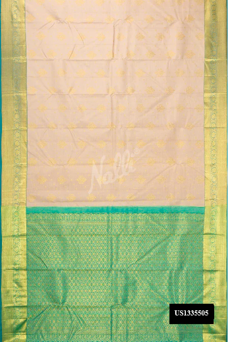 Golden Peach Kanchipuram Silk Saree