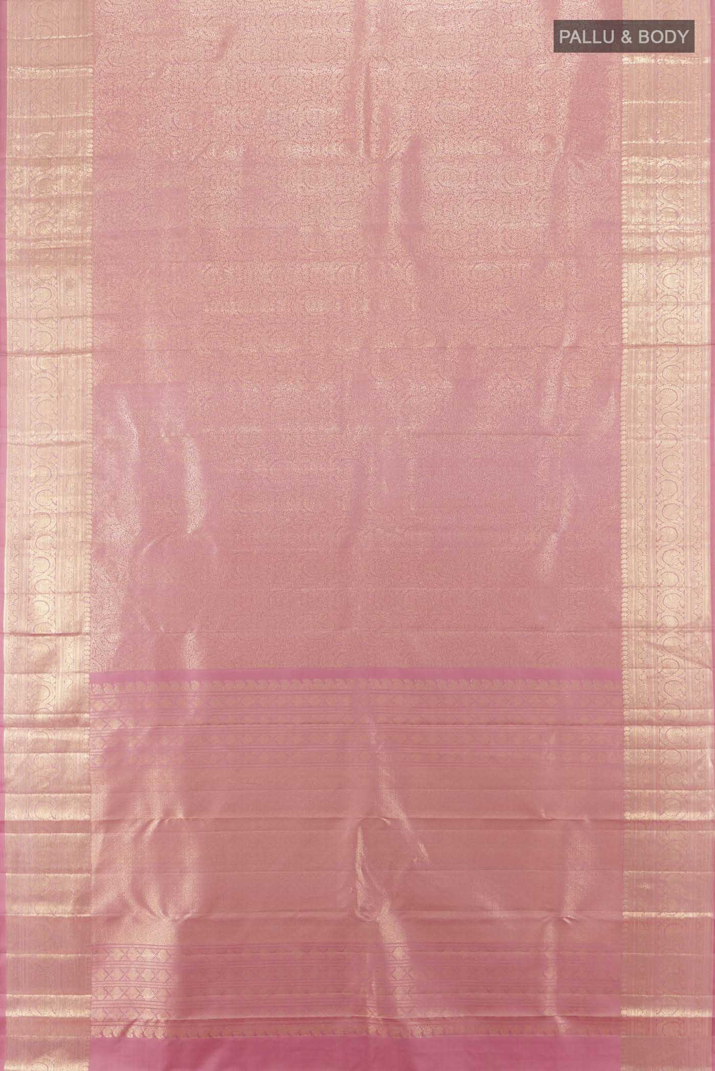Rose pink Kanchipuram Silk Saree - Image 5