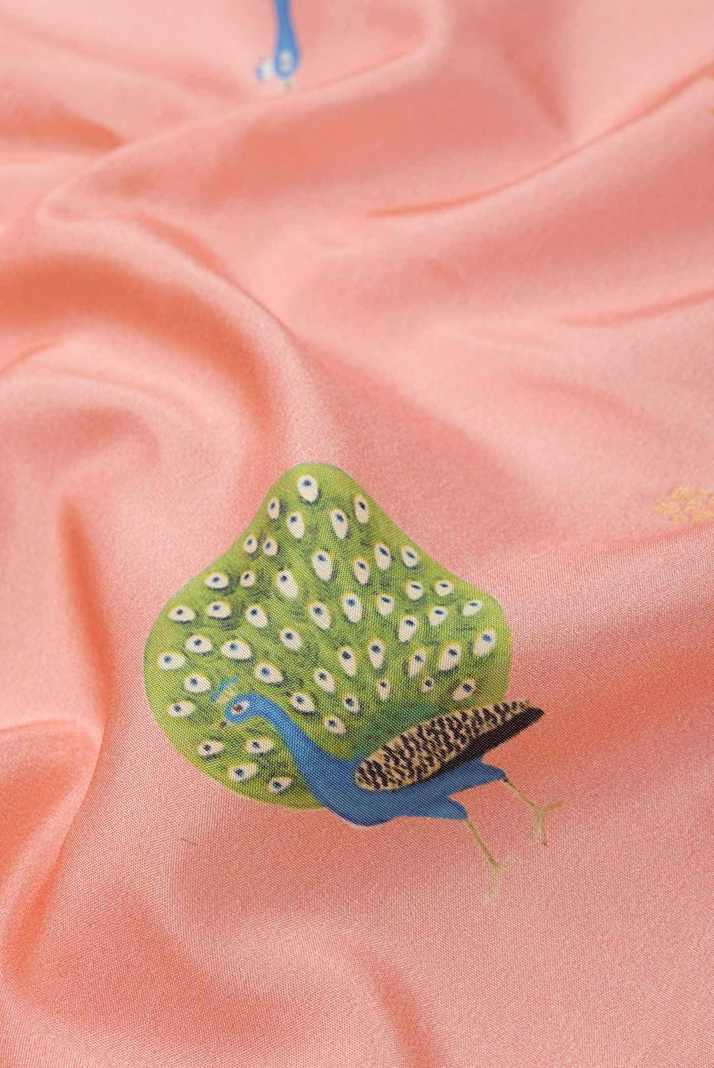 Golden Peach Kanjivaram Silk Saree - Image 3